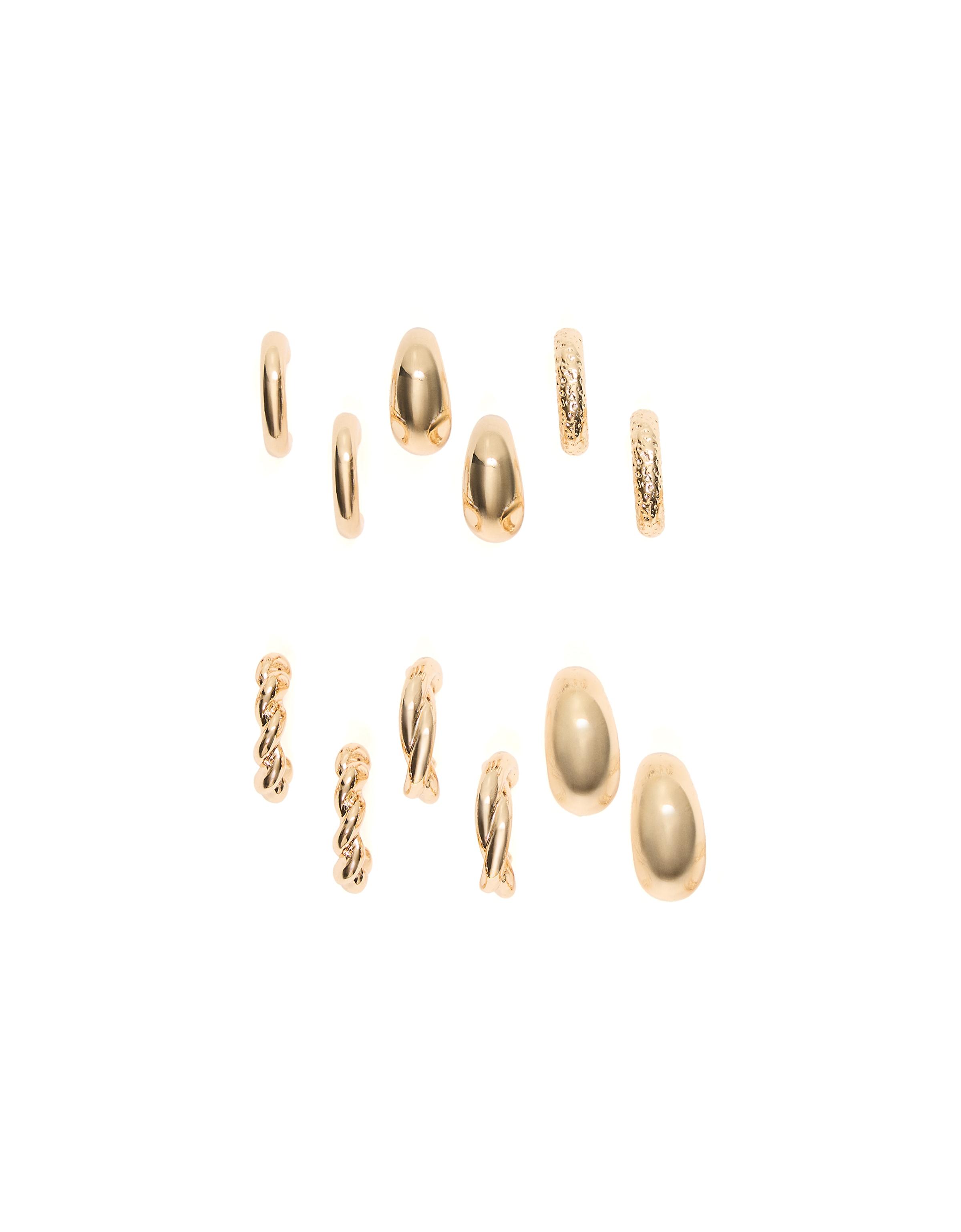 Pack of assorted hoop earrings — Gold