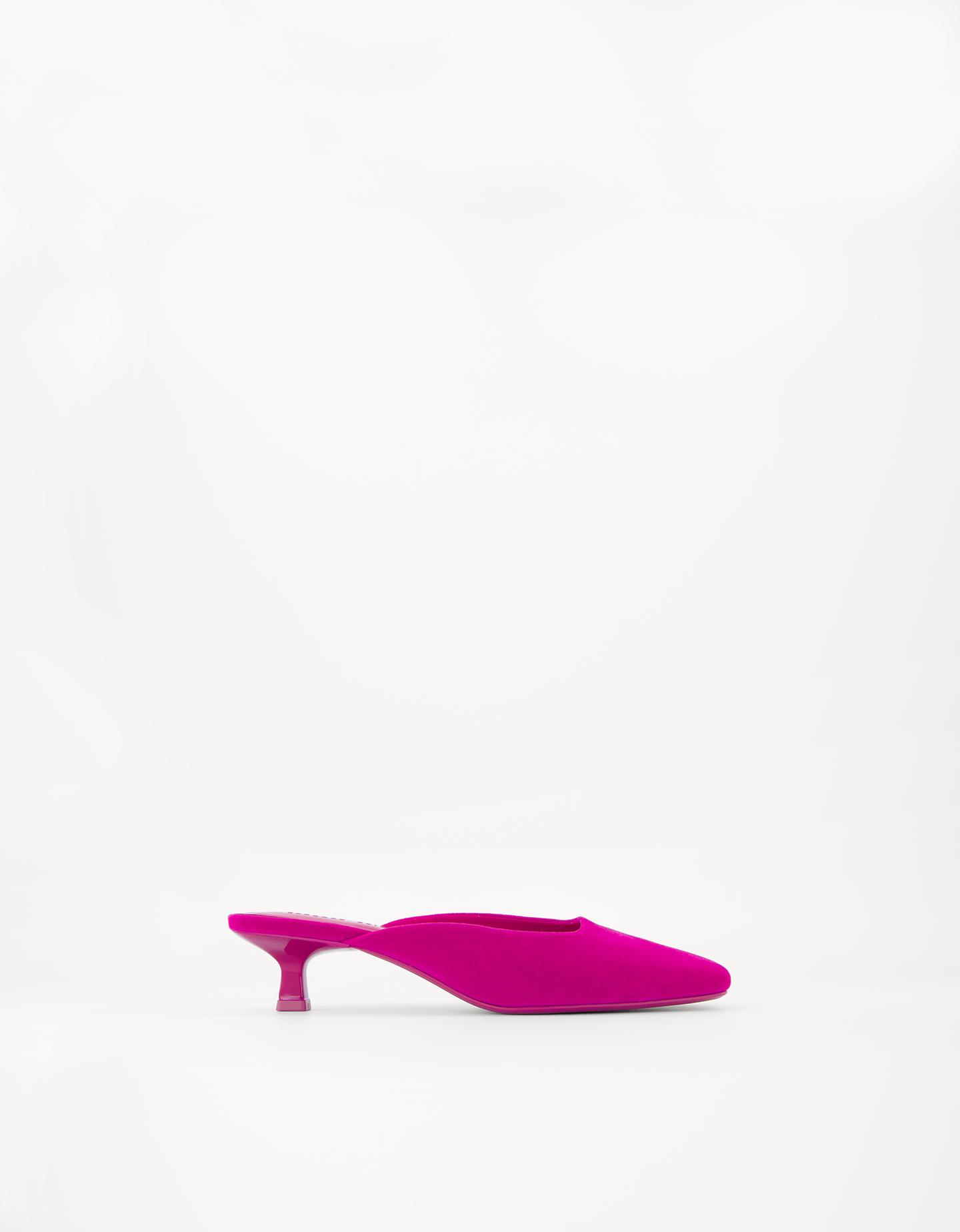 Bershka Scarpe Con Tacco Mule In Velluto Donna 41 Fucsia