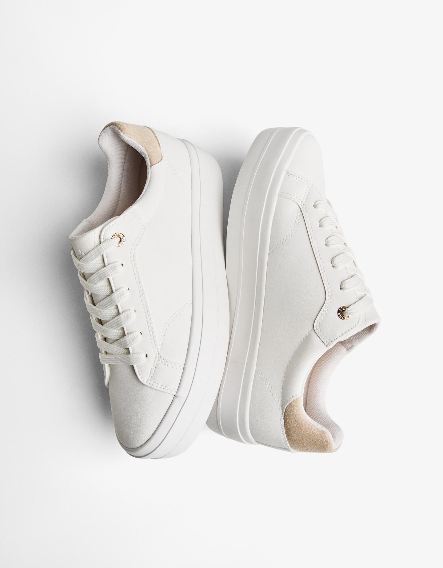 Bershka buty sportowe kontrast biały