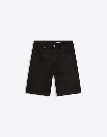 Roll-up denim Bermuda shorts — Black 5