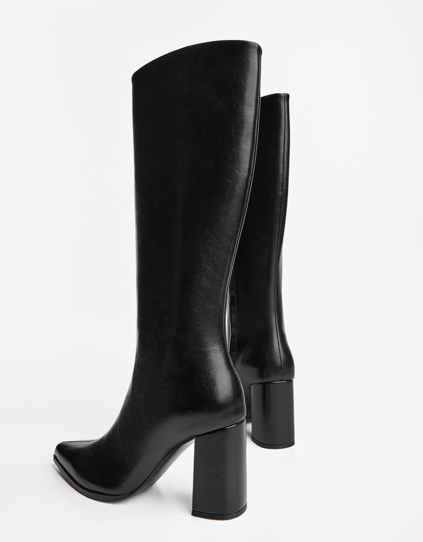 Block heel boots-BLACK-3