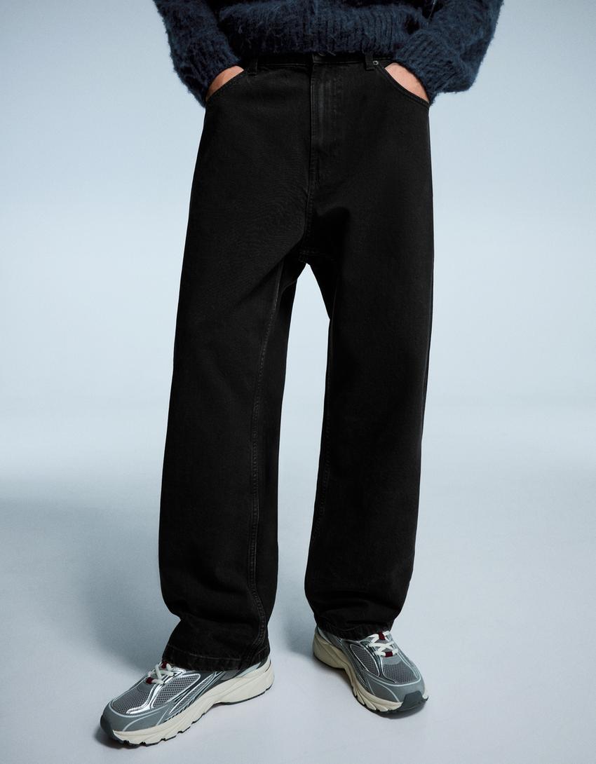 Jeans baggy-Preto