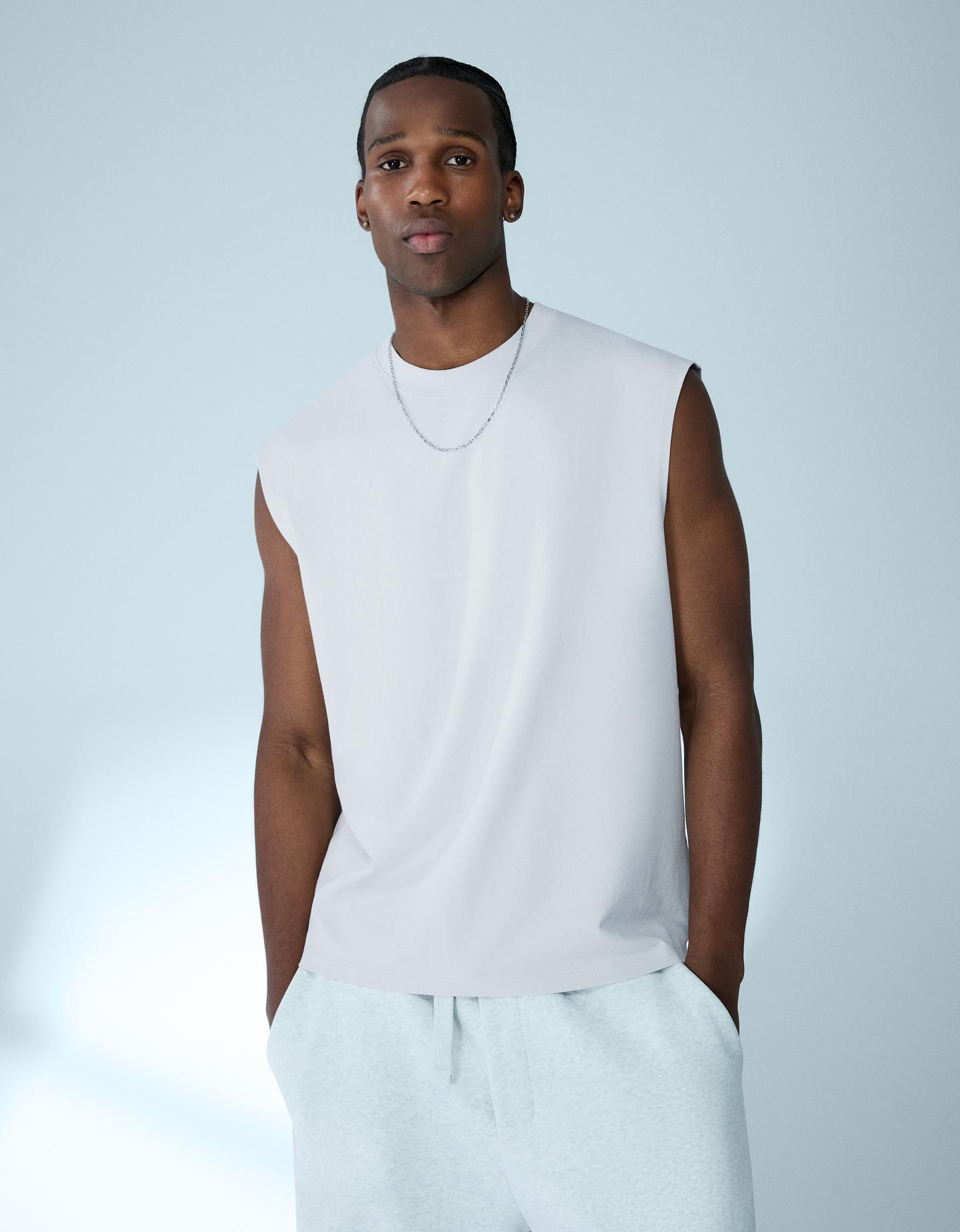 Bershka koszulka worker fit popielaty
