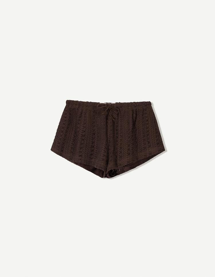Rustic crochet shorts