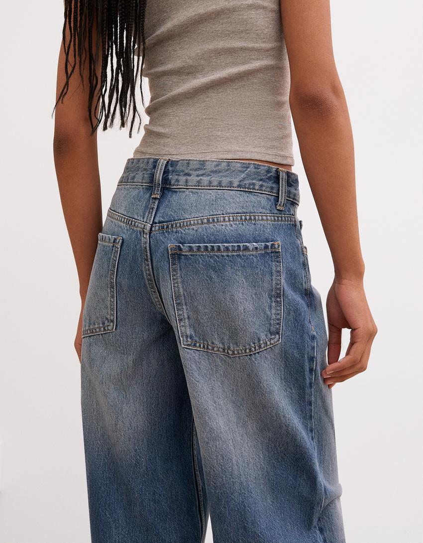 Boyfriend-Jeans-Ausgewaschenes Blau-1