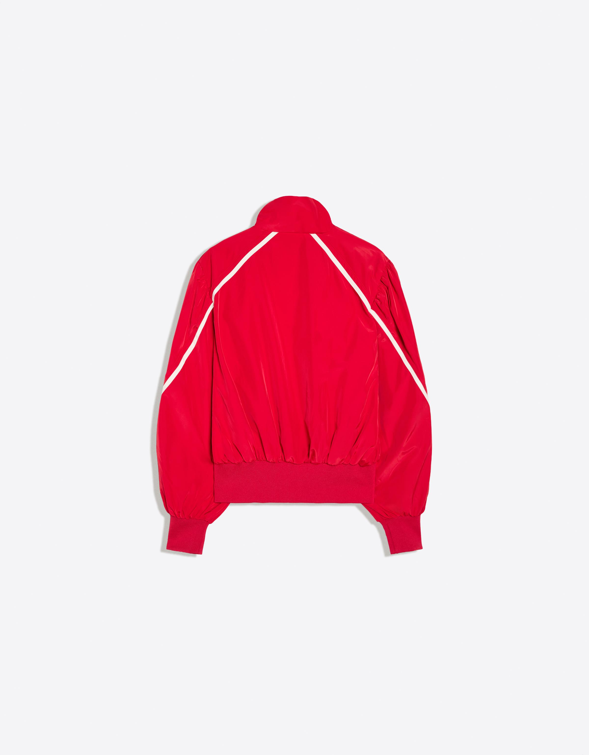 Gathered jacket with contrast piping — Red