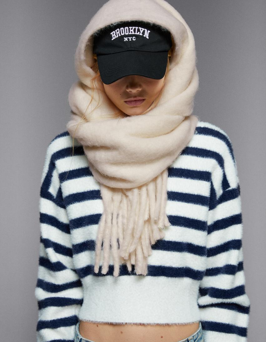 Écharpe unie-Écru-2