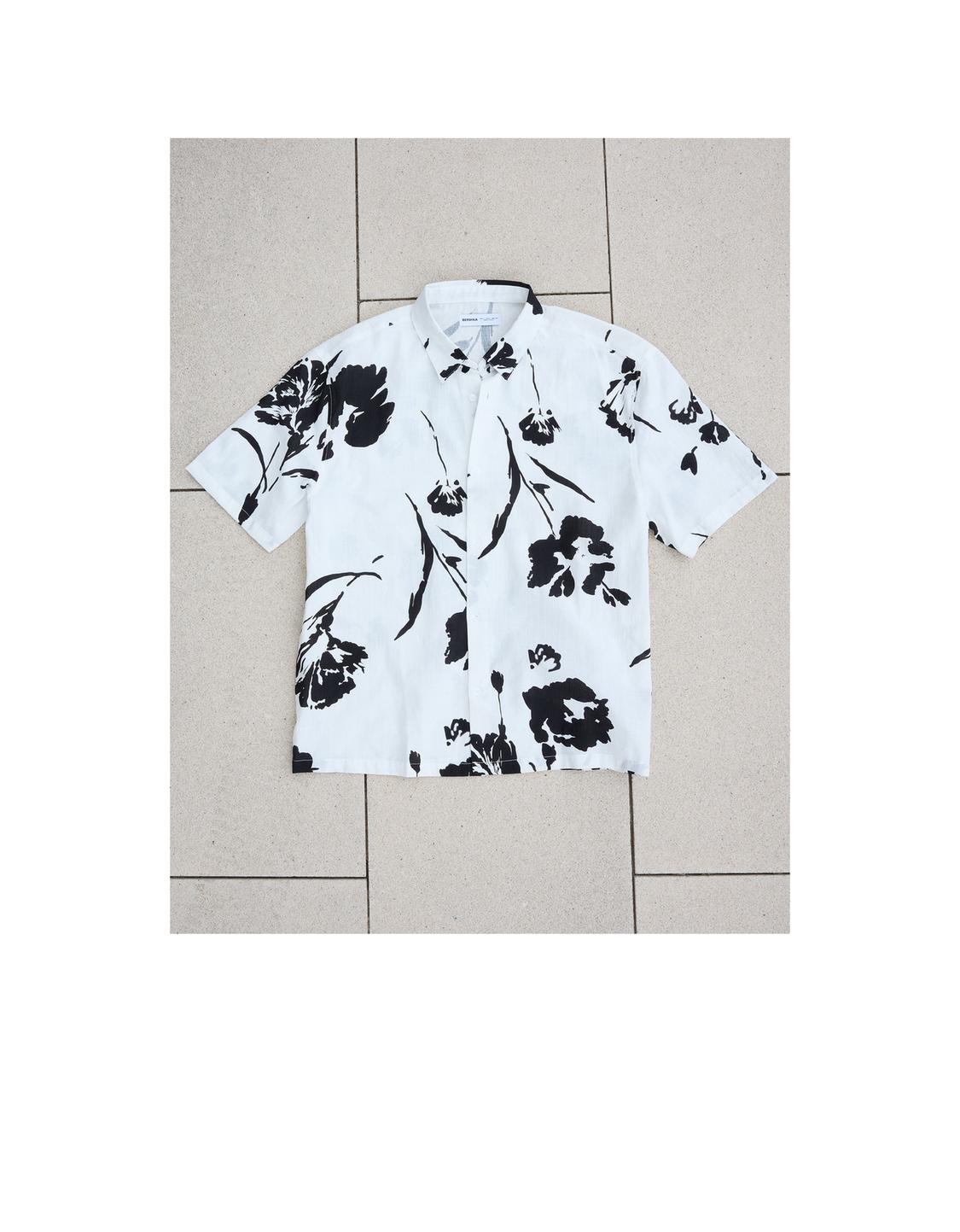 Rustic print short sleeve shirt