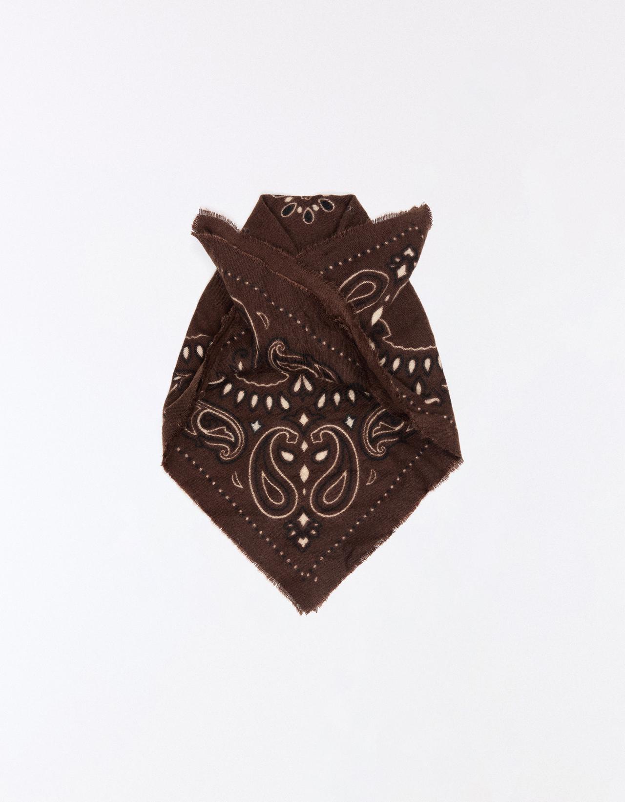 Printed bandana scarf — Brown