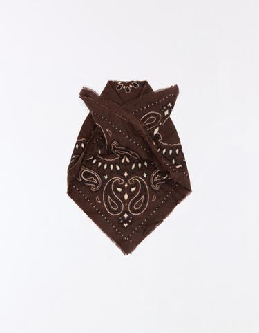 Printed bandana scarf — Brown 3