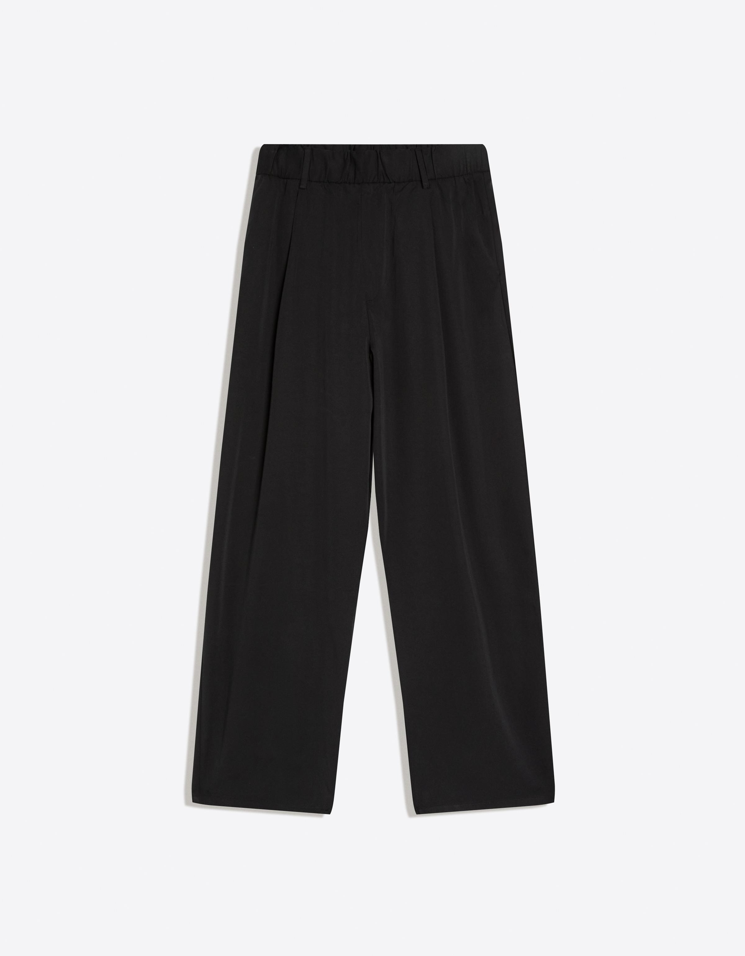 Super baggy fluid trousers with darts — Black
