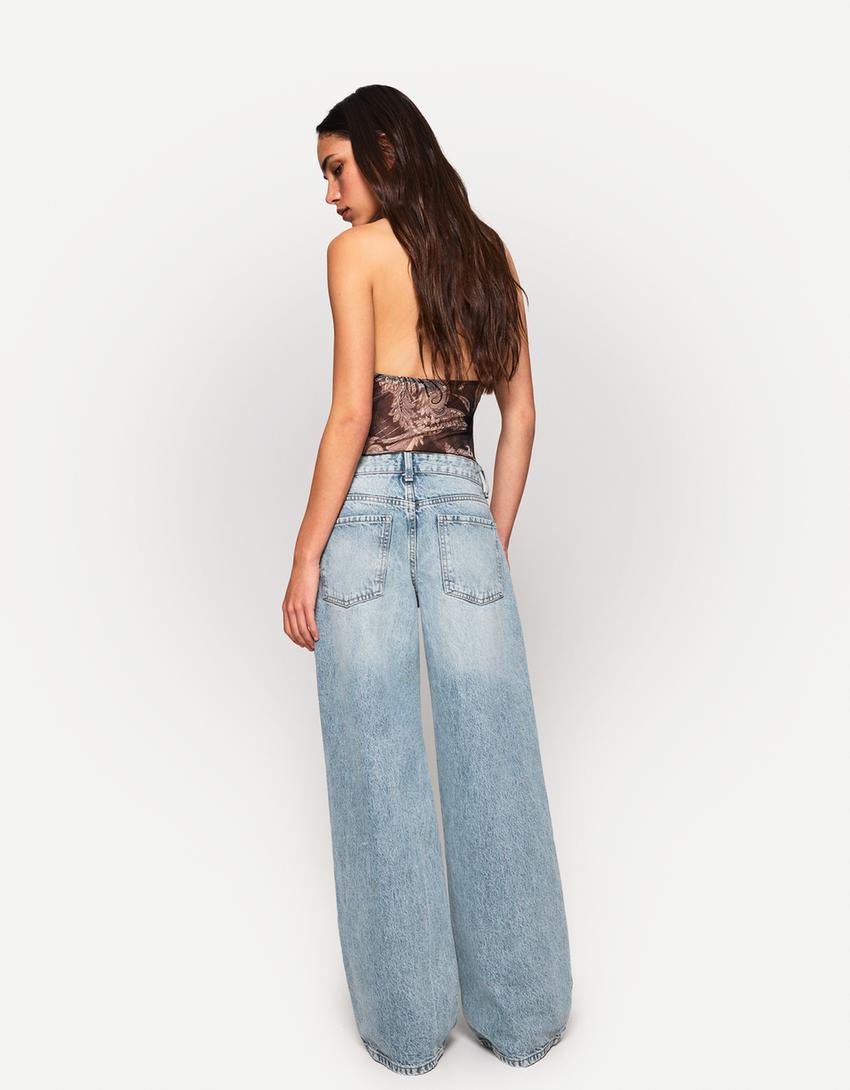 Ripped boyfriend jeans-Light blue-1