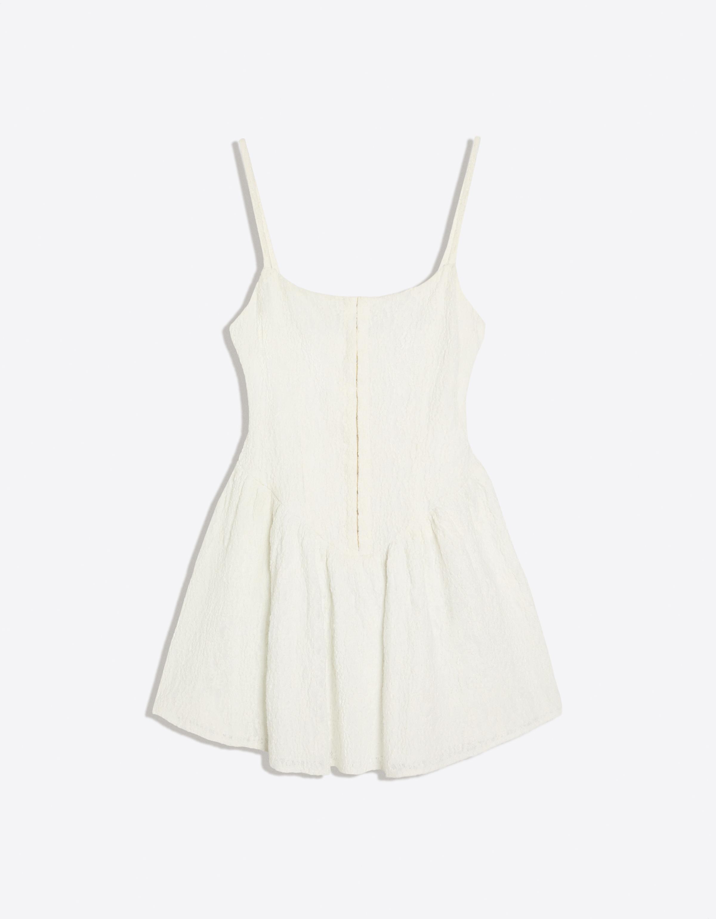 Rustic corset mini dress — Off white