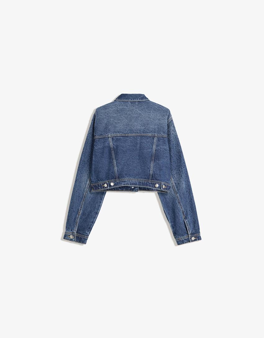 Blusão denim brilho-Azul-5