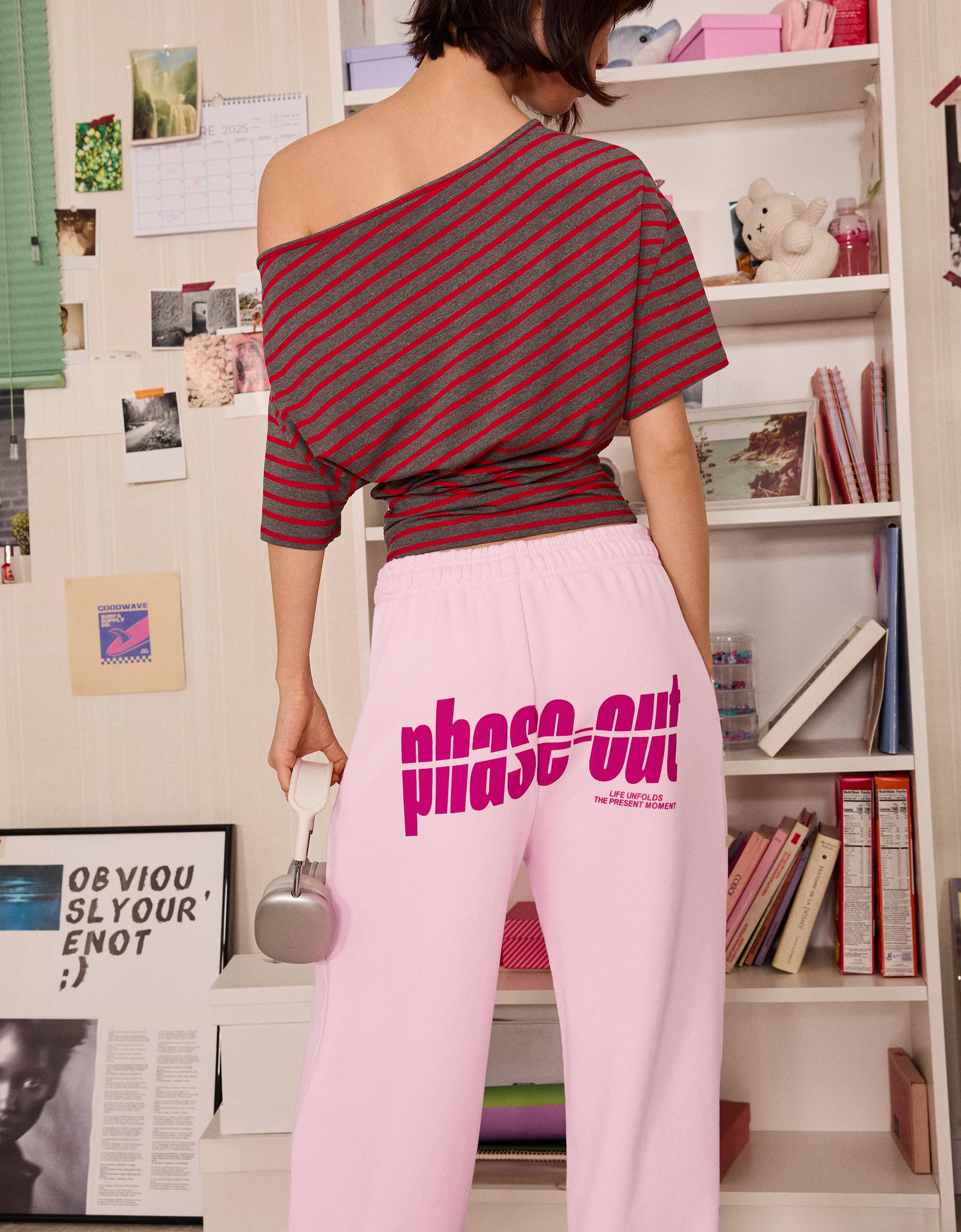 Baskılı geniş paça şardonlu eşofman altı - Görsel 39