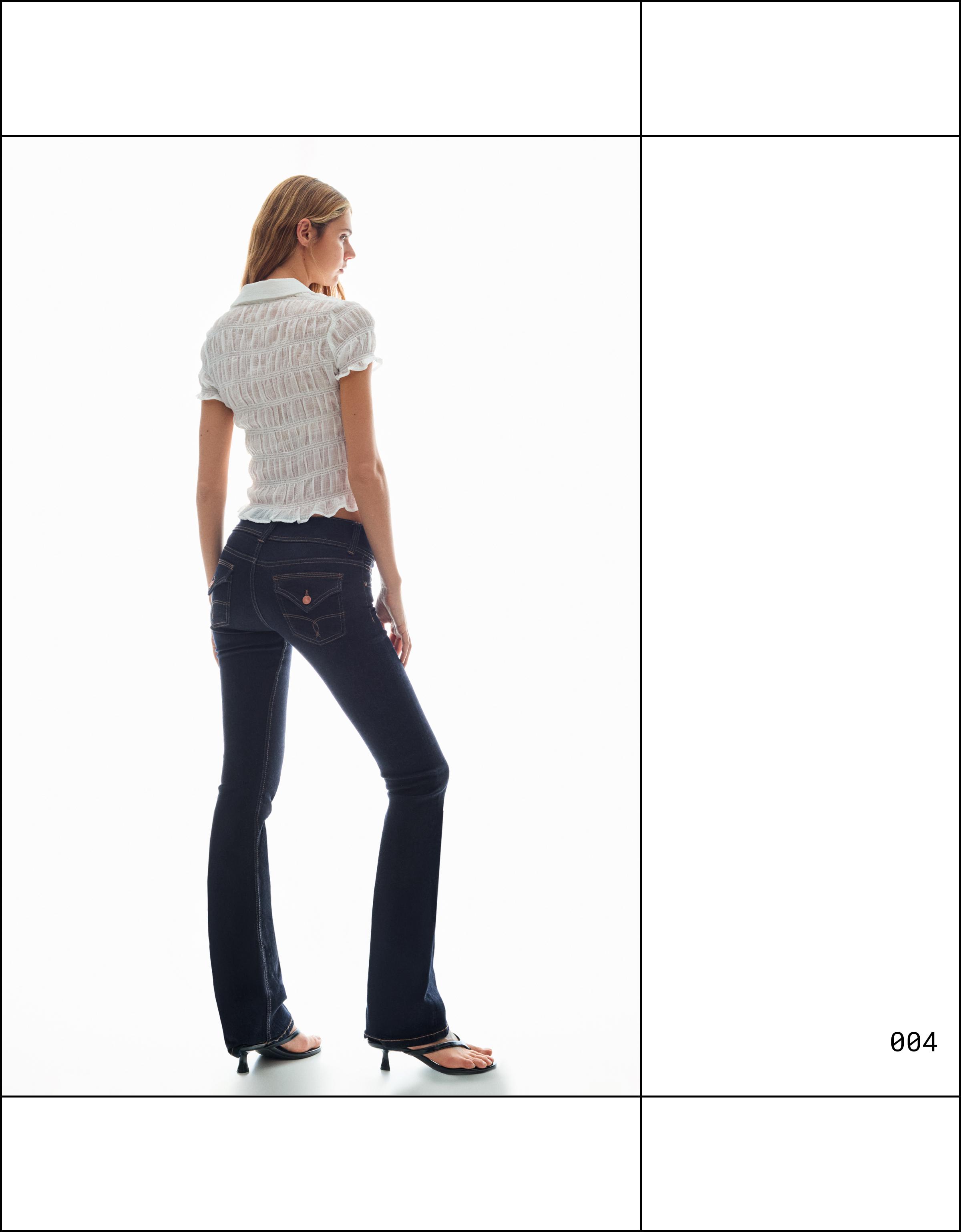 Düşük bel kapaklı bootcut jean - Görsel 111