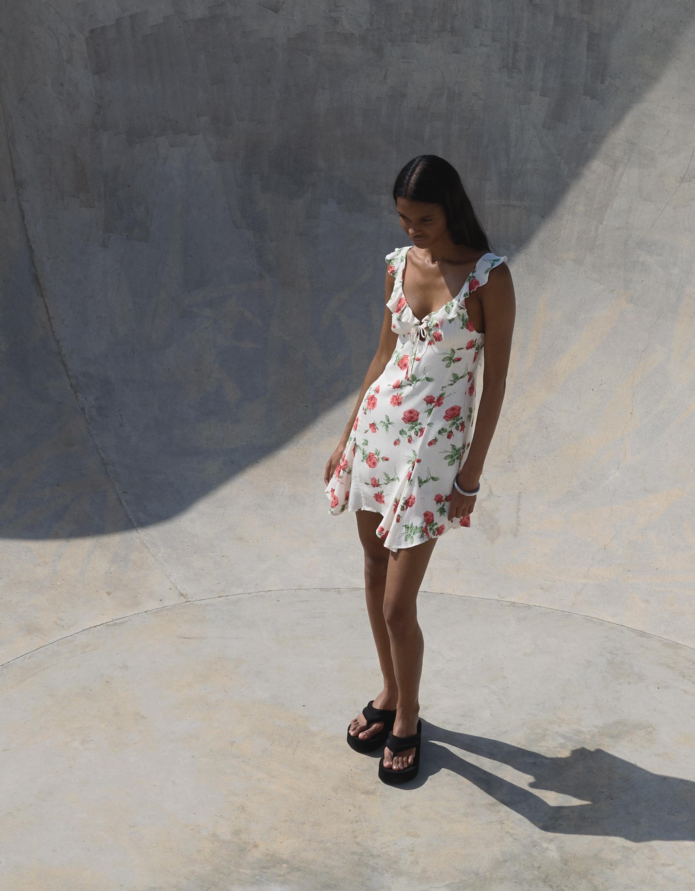Bershka Mini-Trägerkleid Mit Print Damen Xs Kombiniert