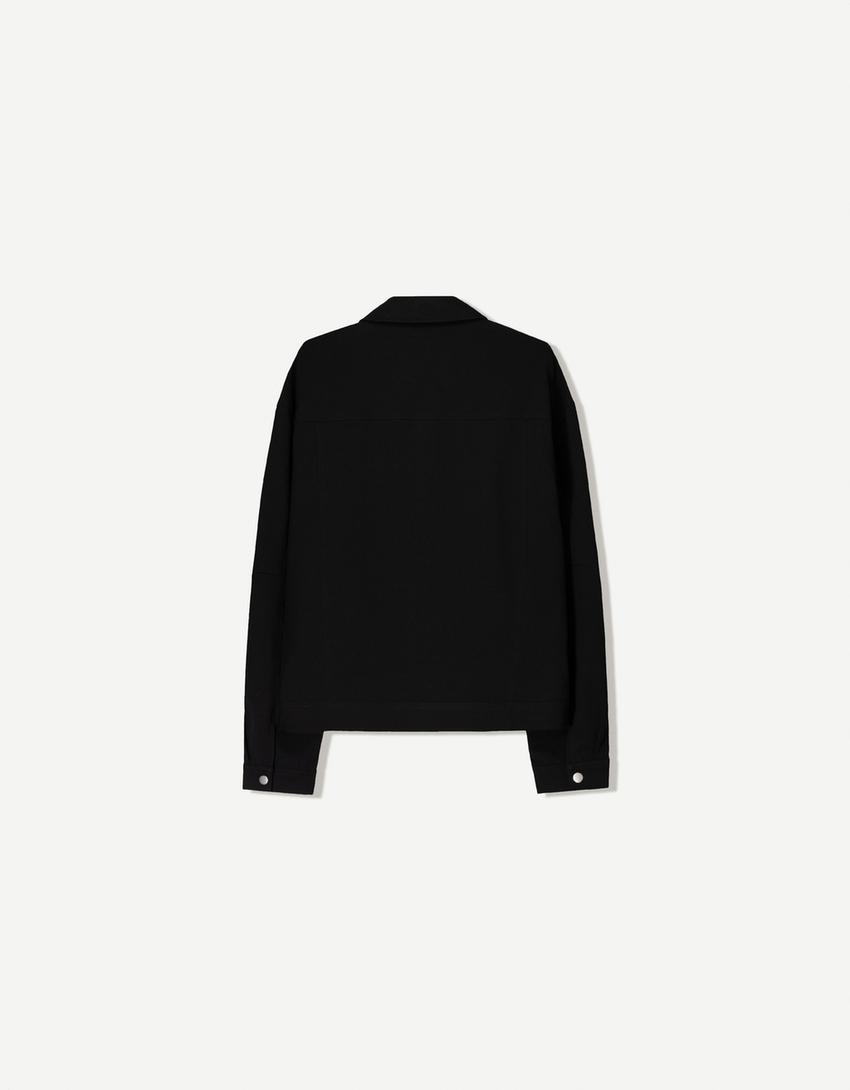 Overshirt met rits-Zwart-5