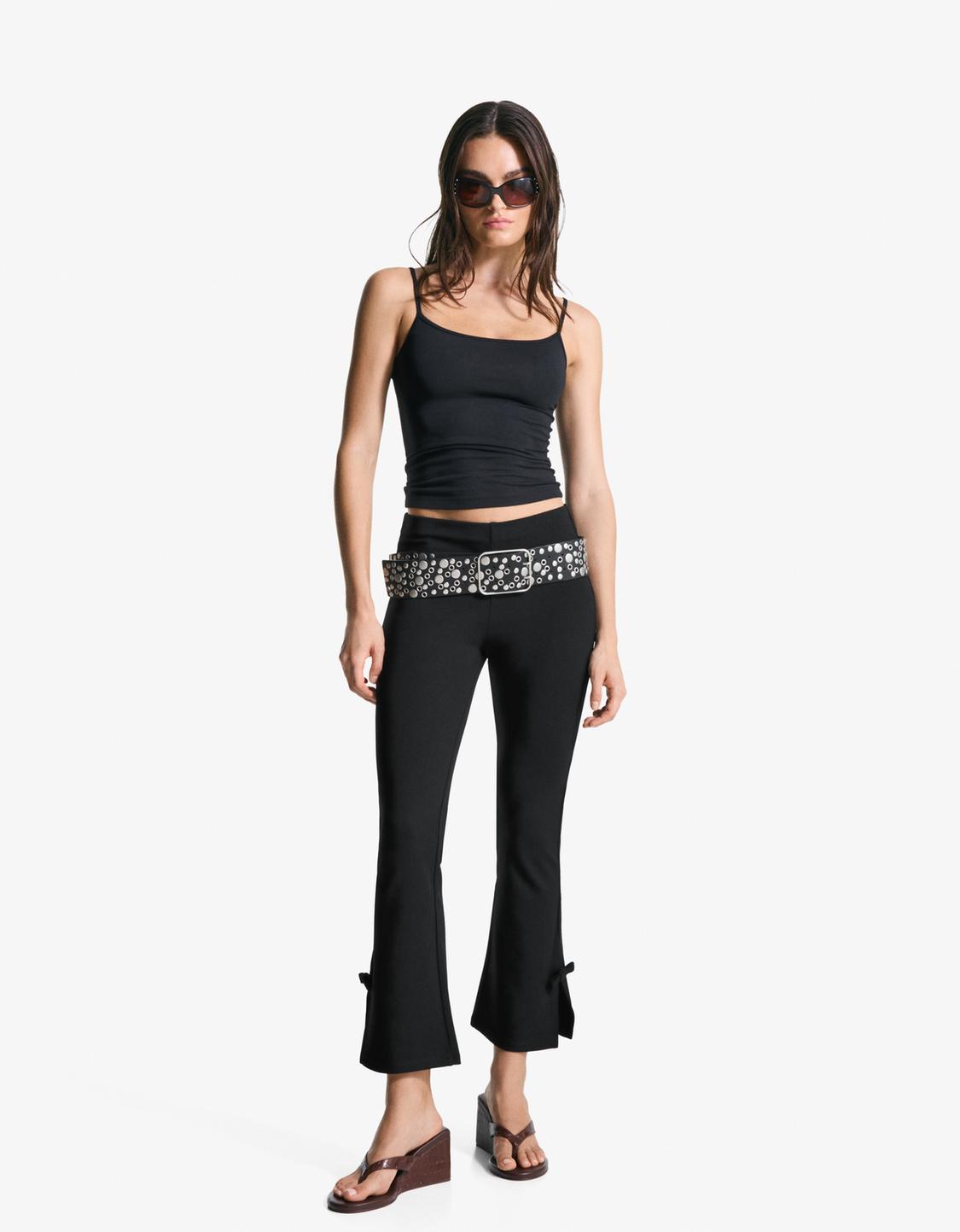 Kick flare trousers with bows