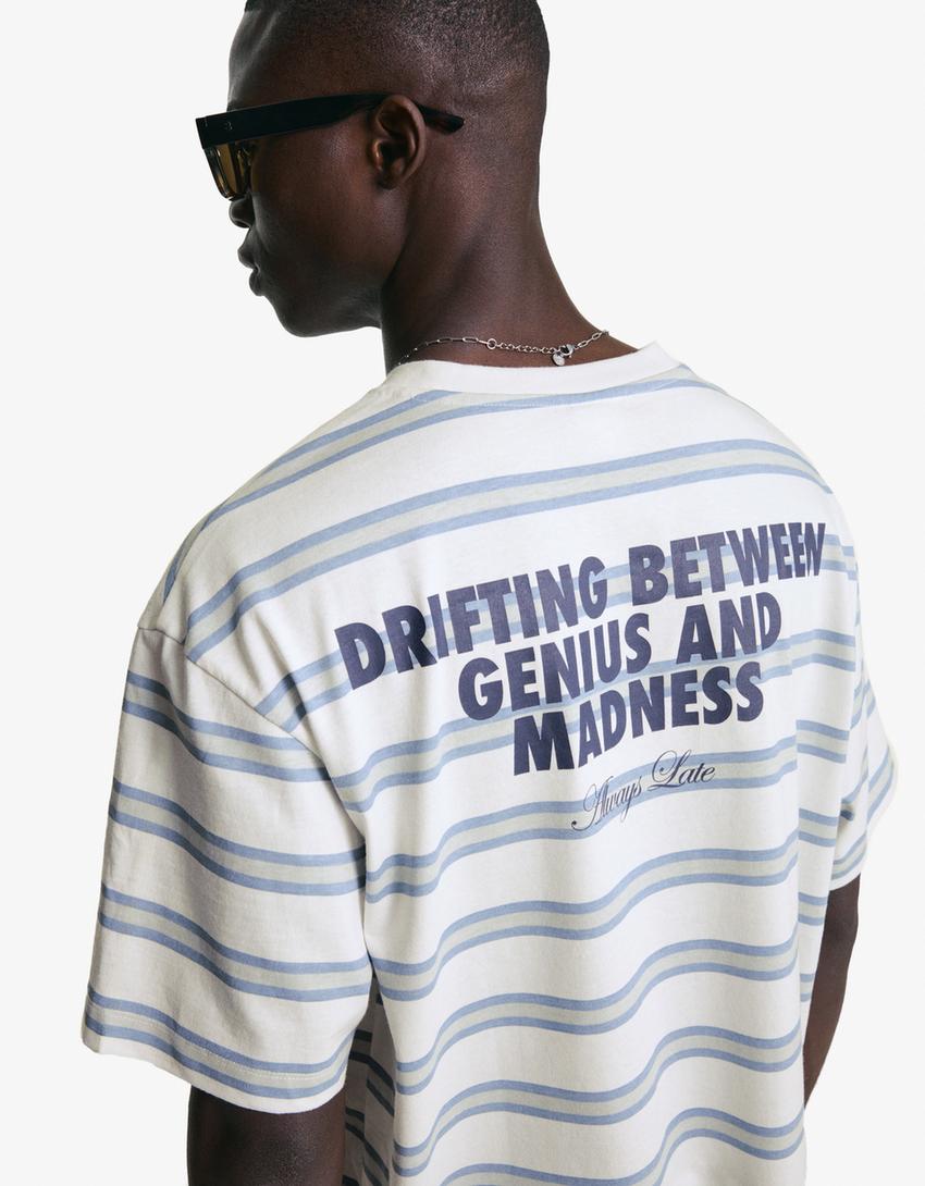 Short sleeve T-shirt with print-Blue