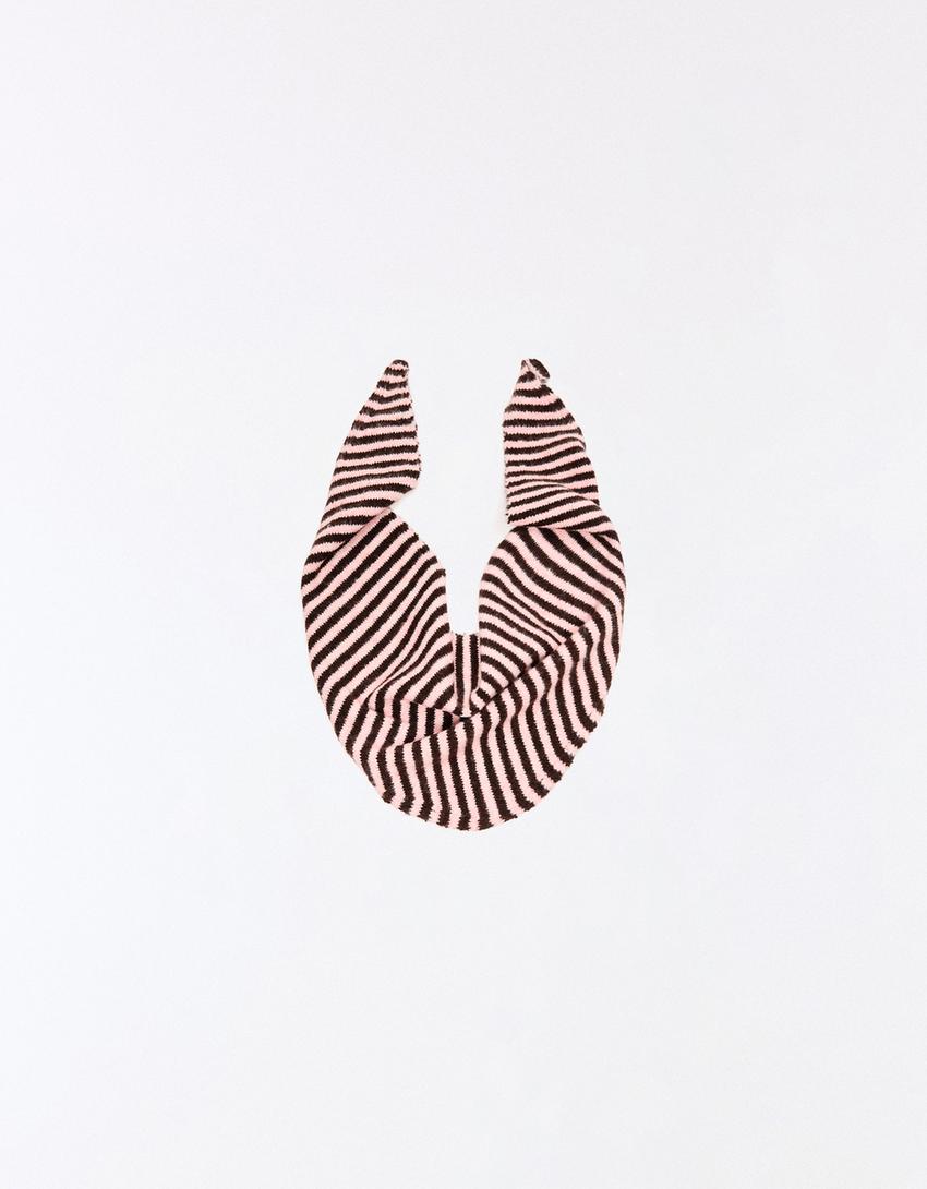 Potiskana rutka s pikami-Rožnata