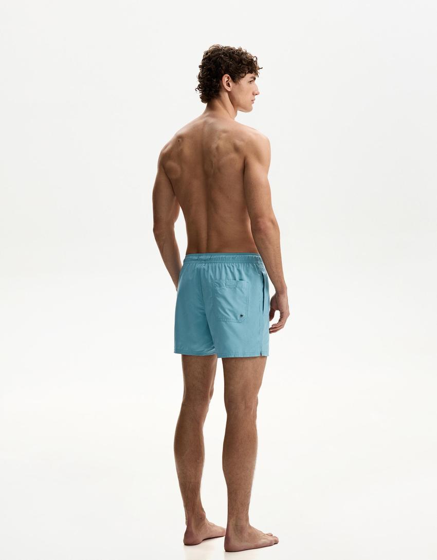 Plain swimming trunks-Turquoise