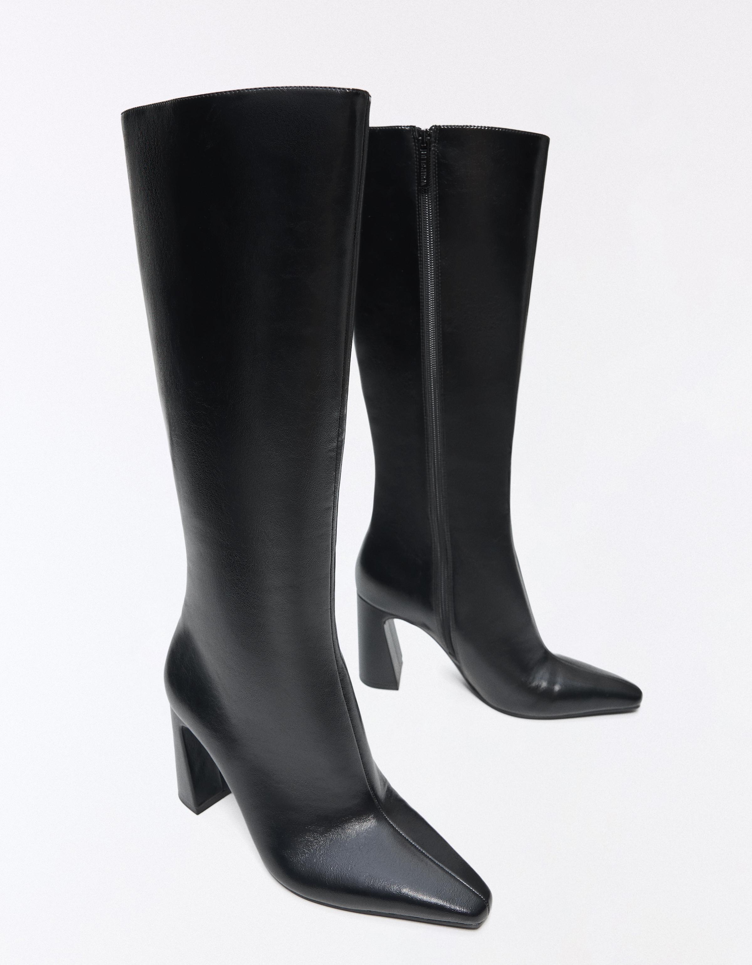 Block heel boots — BLACK