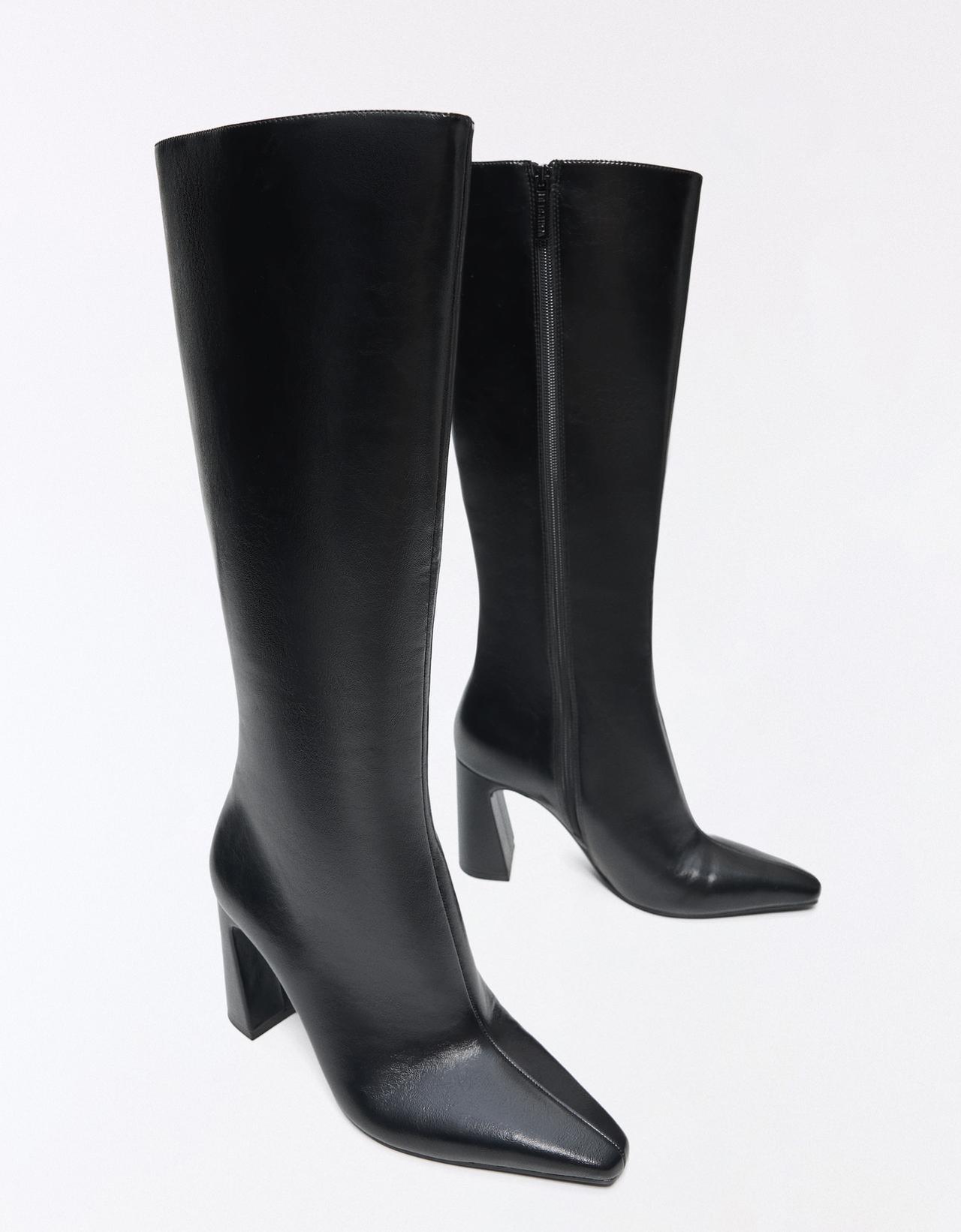 Block heel boots — BLACK