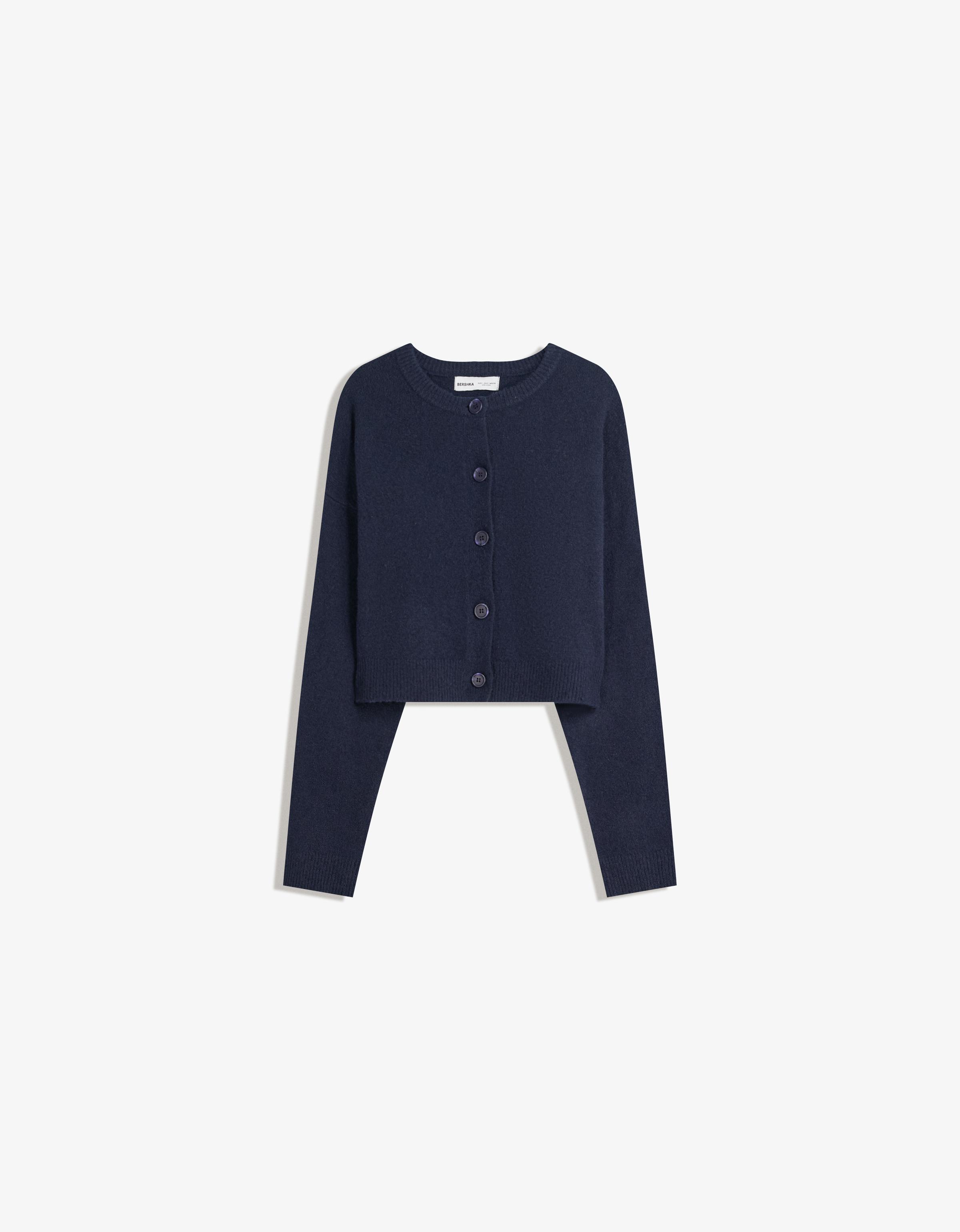Bershka Jacke Mit Knöpfen Und Weichem Griff Damen M Blau