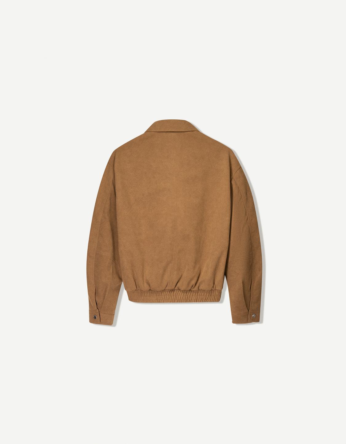 Faux suede trucker jacket