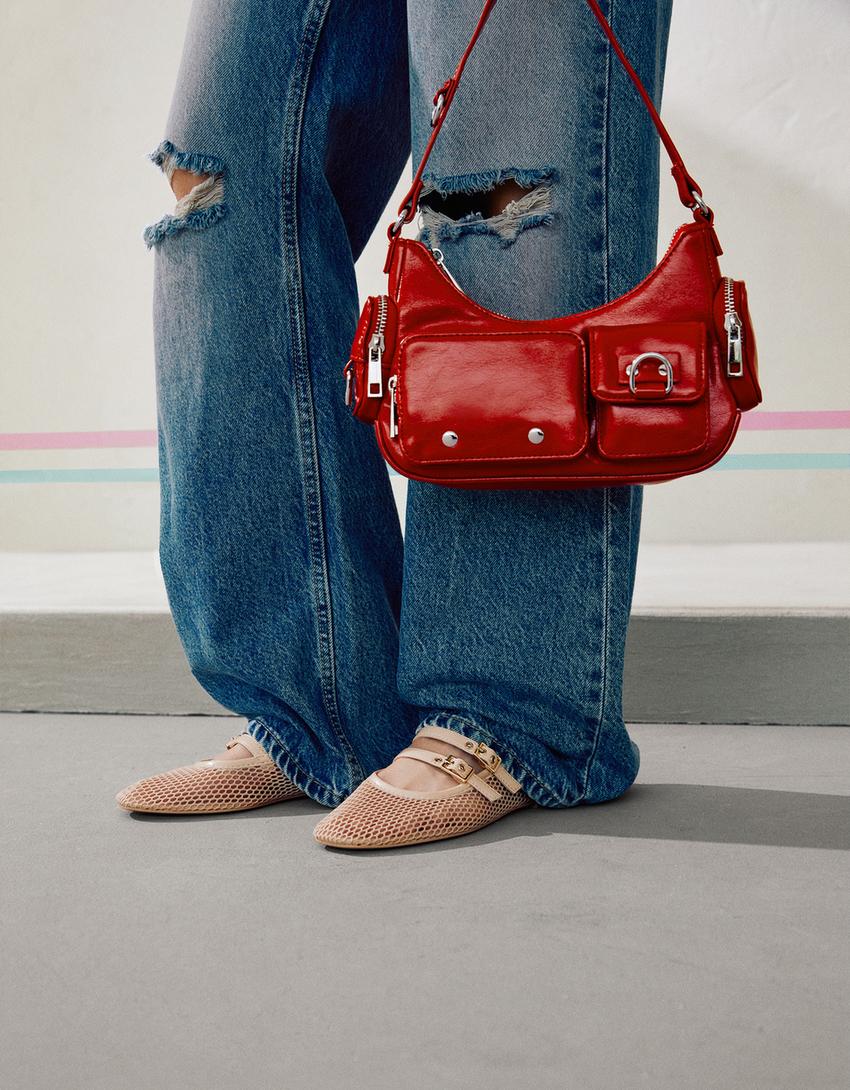 Ballerines résille avec boucles-Beige-2