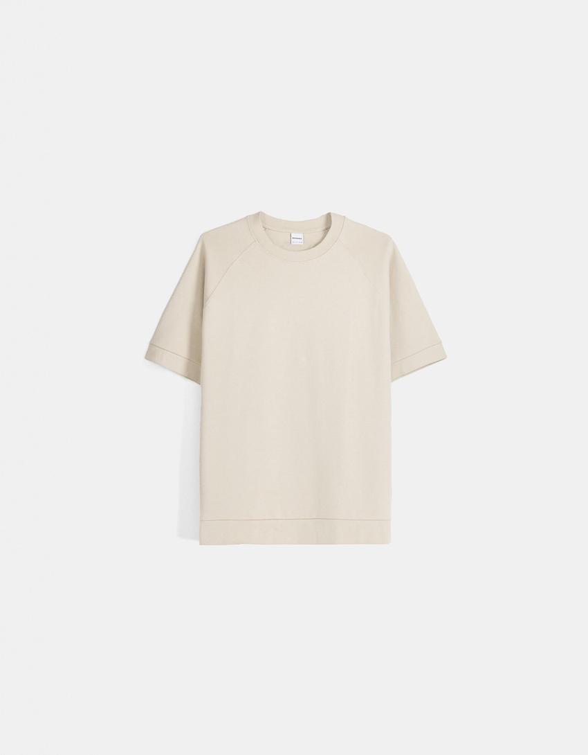 Interlock T-shirt and trousers set-Beige-5