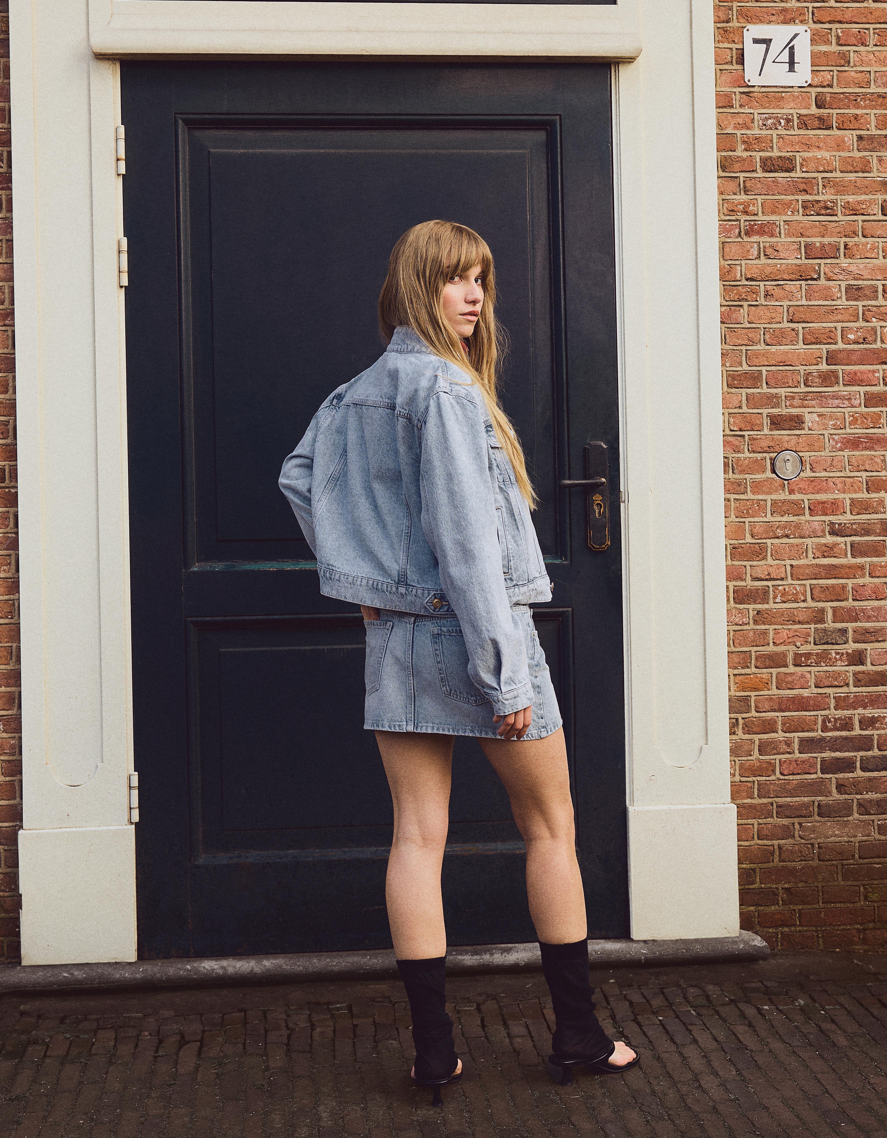 Denim mini etek - Görsel 26