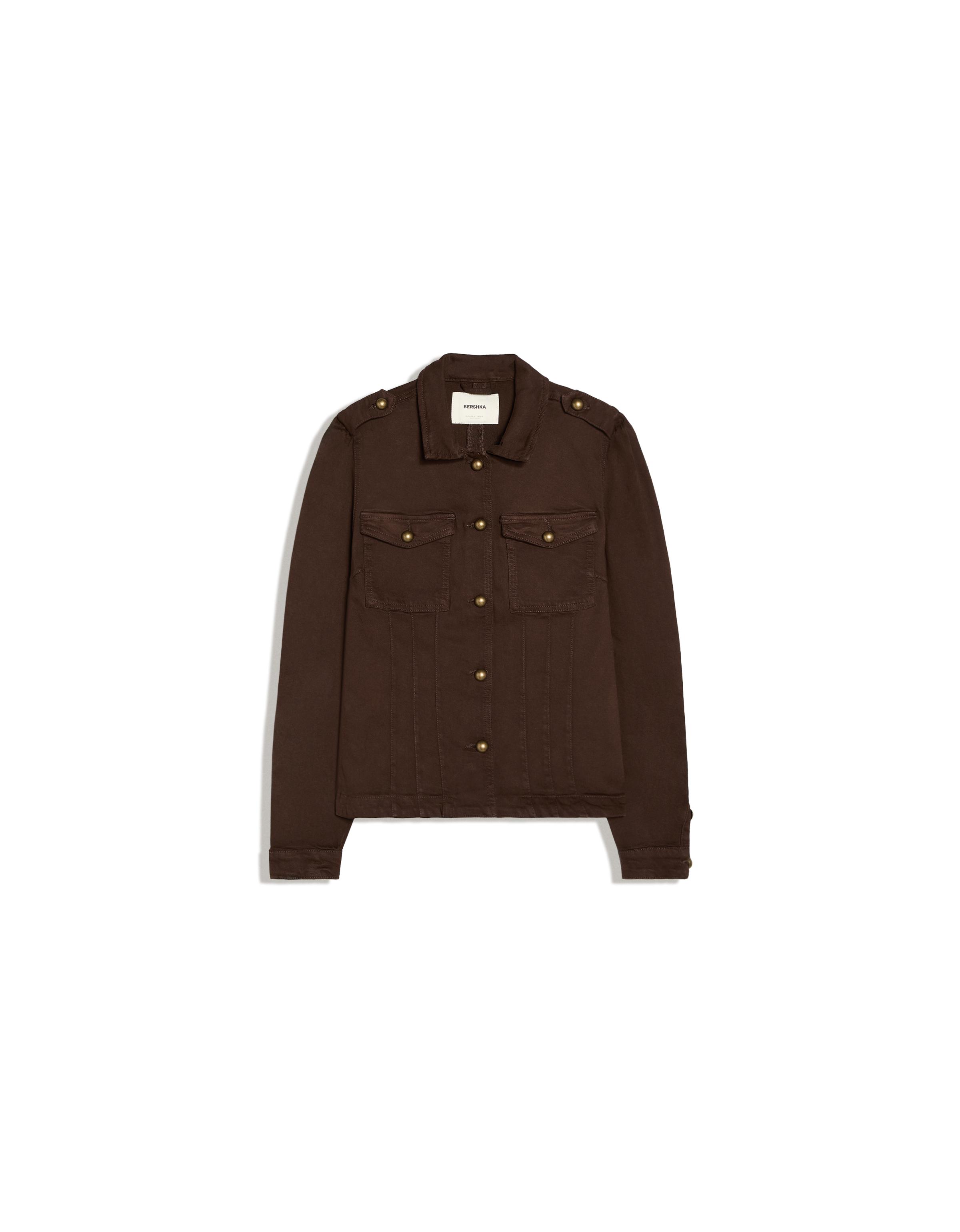 Button-up denim jacket — Brown