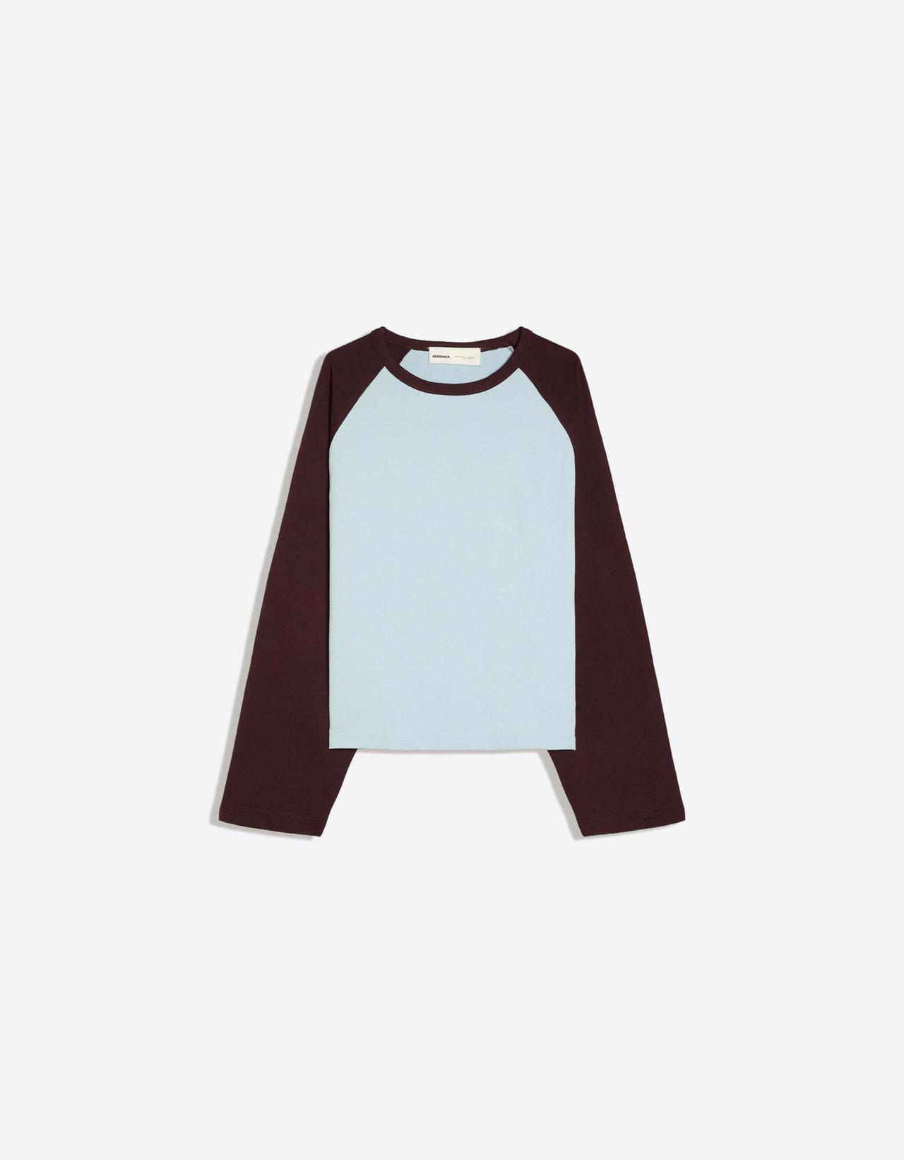 Raglan round neck jumper — Light blue