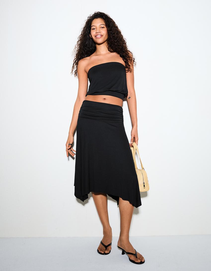 Bandeau waist cincher top-Black