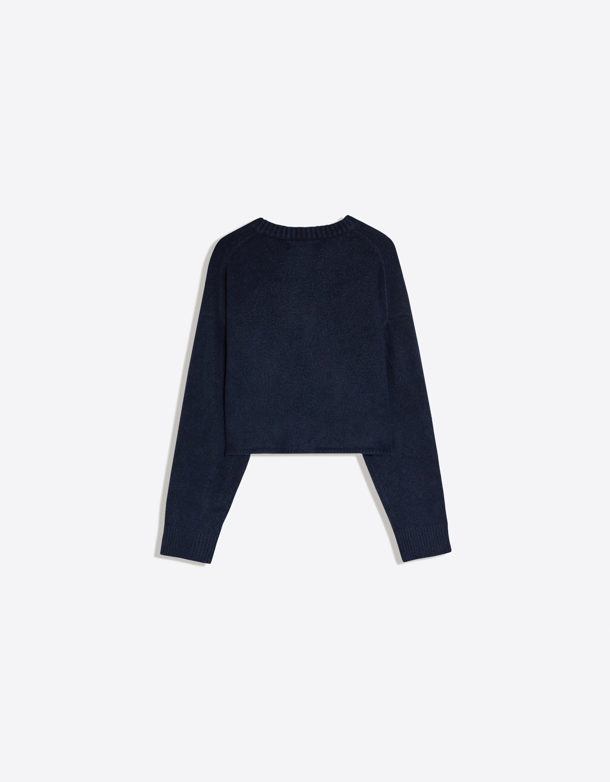 Soft touch round neck jacket — Navy