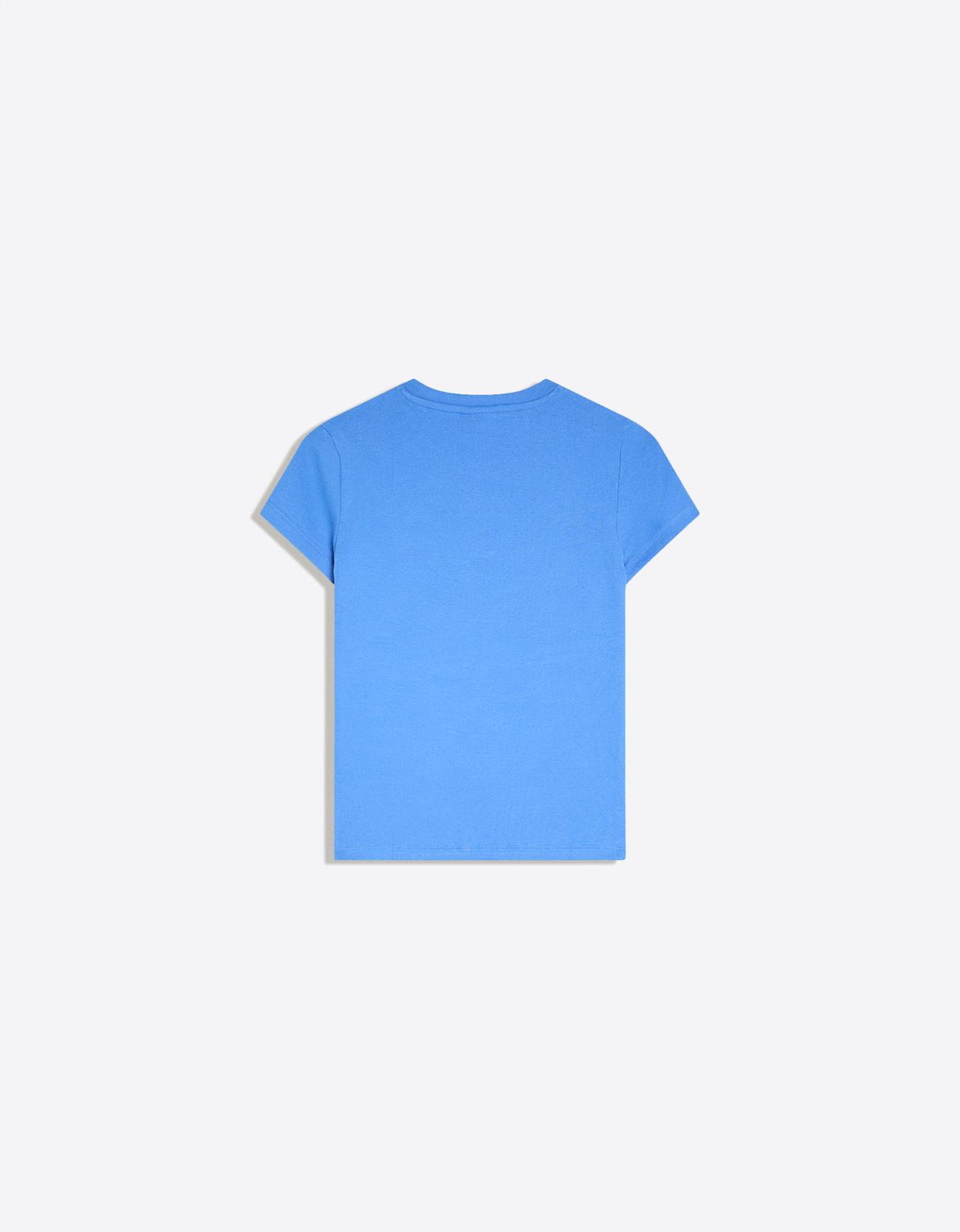 Round neck short sleeve T-shirt — Blue