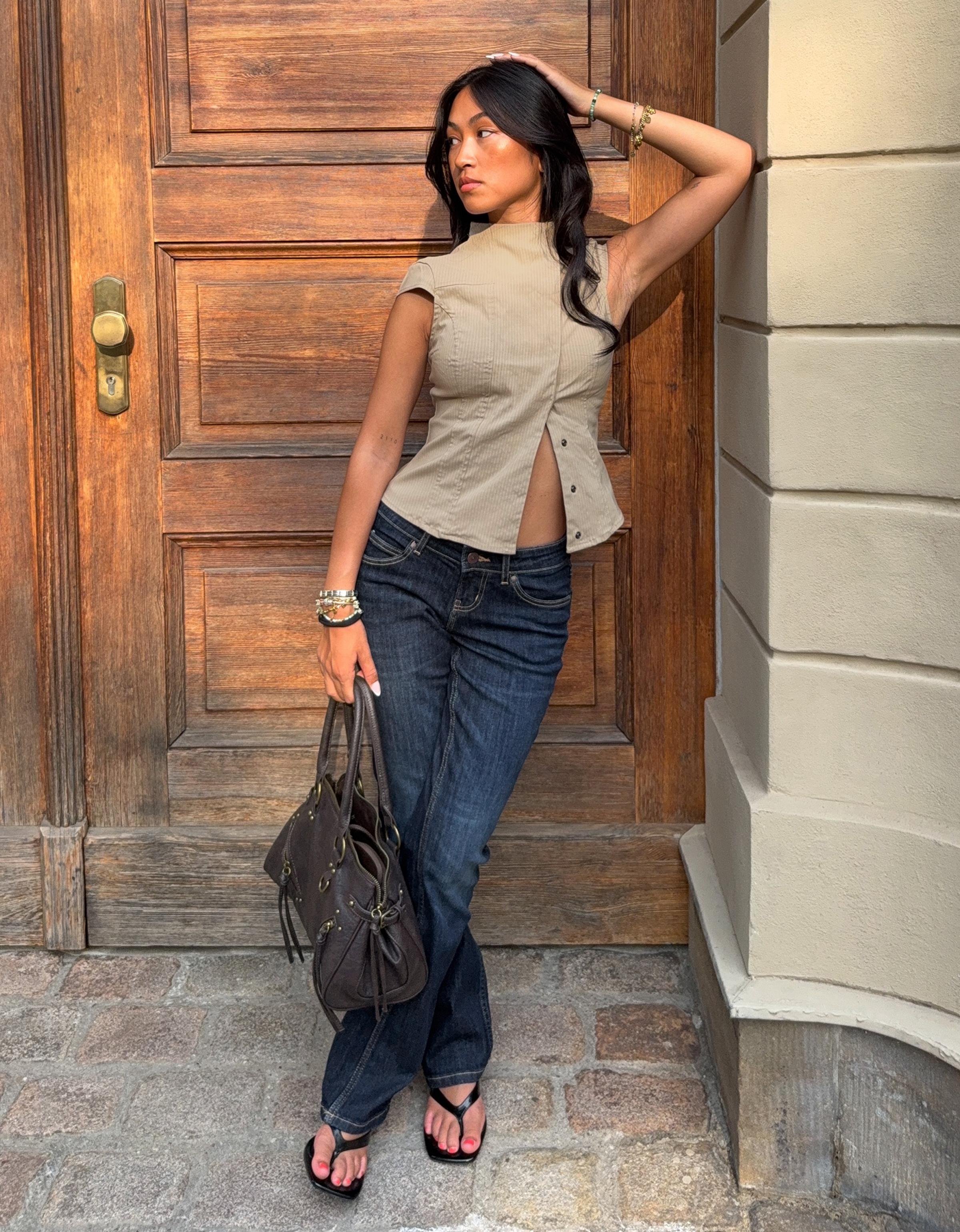 Zip detail bag — Brown