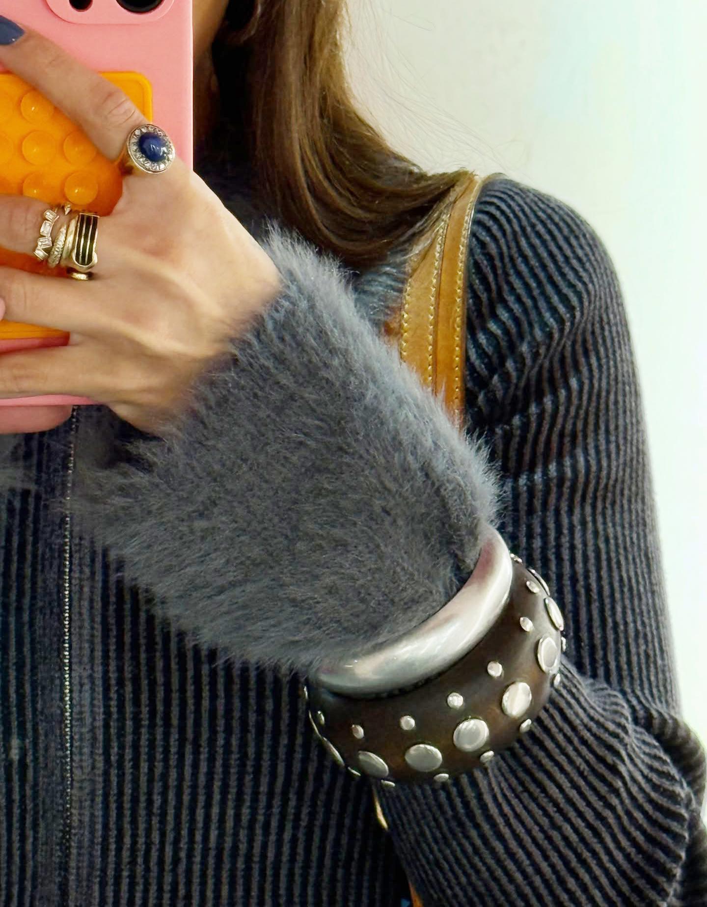 Bershka zestaw 2 bransoletek z ćwiekami srebrny