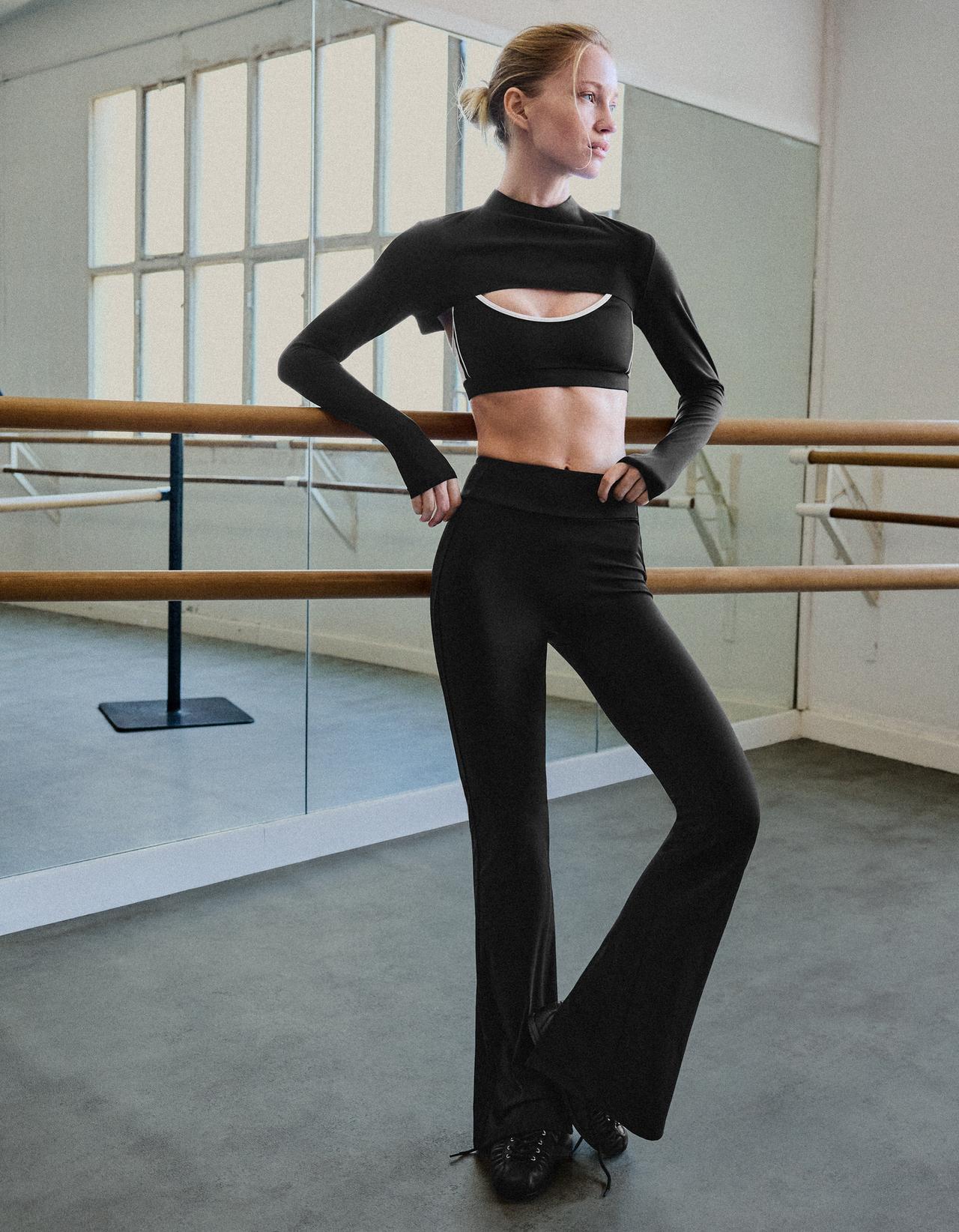 Technical flared trousers Breathable & Quick-Dry — Black