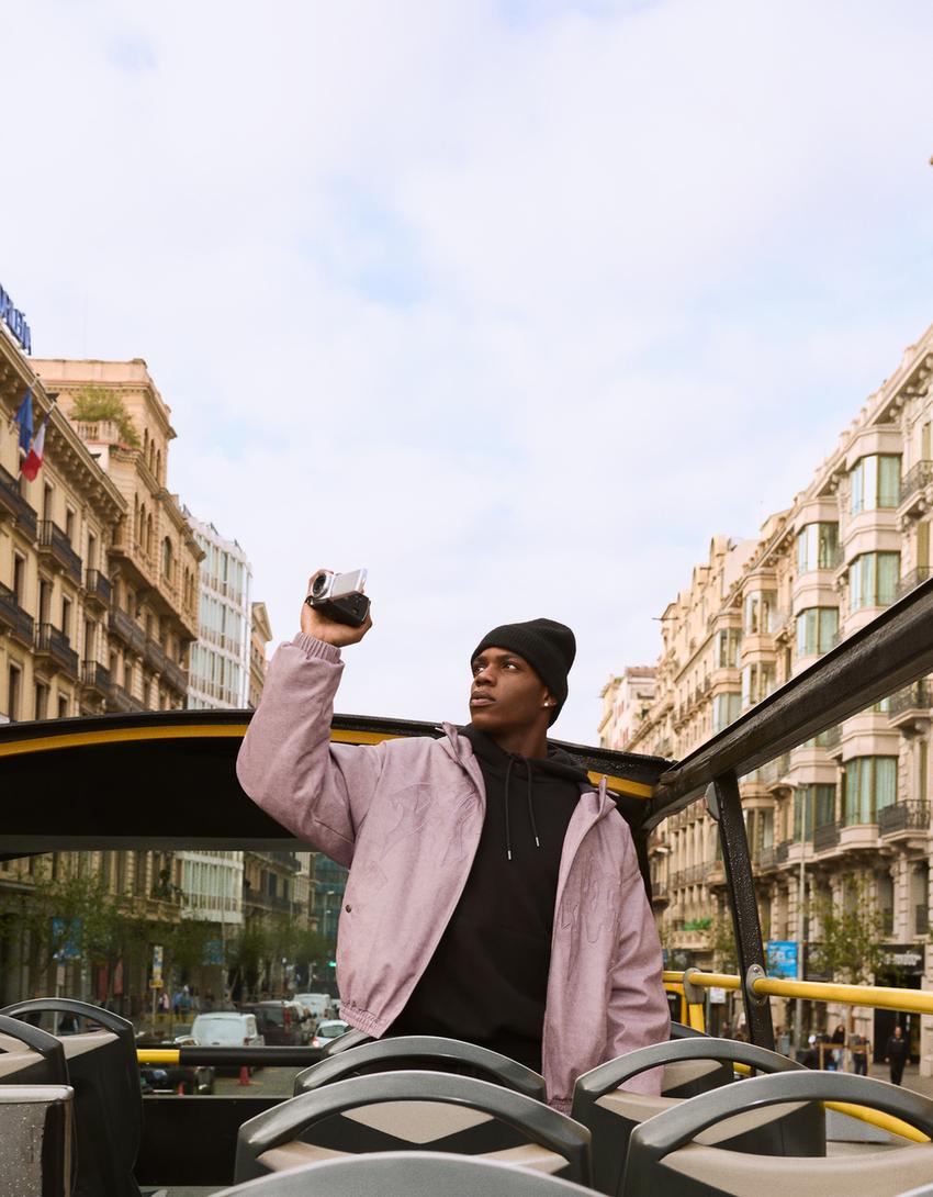 Blusão capuz polipele-Rosa