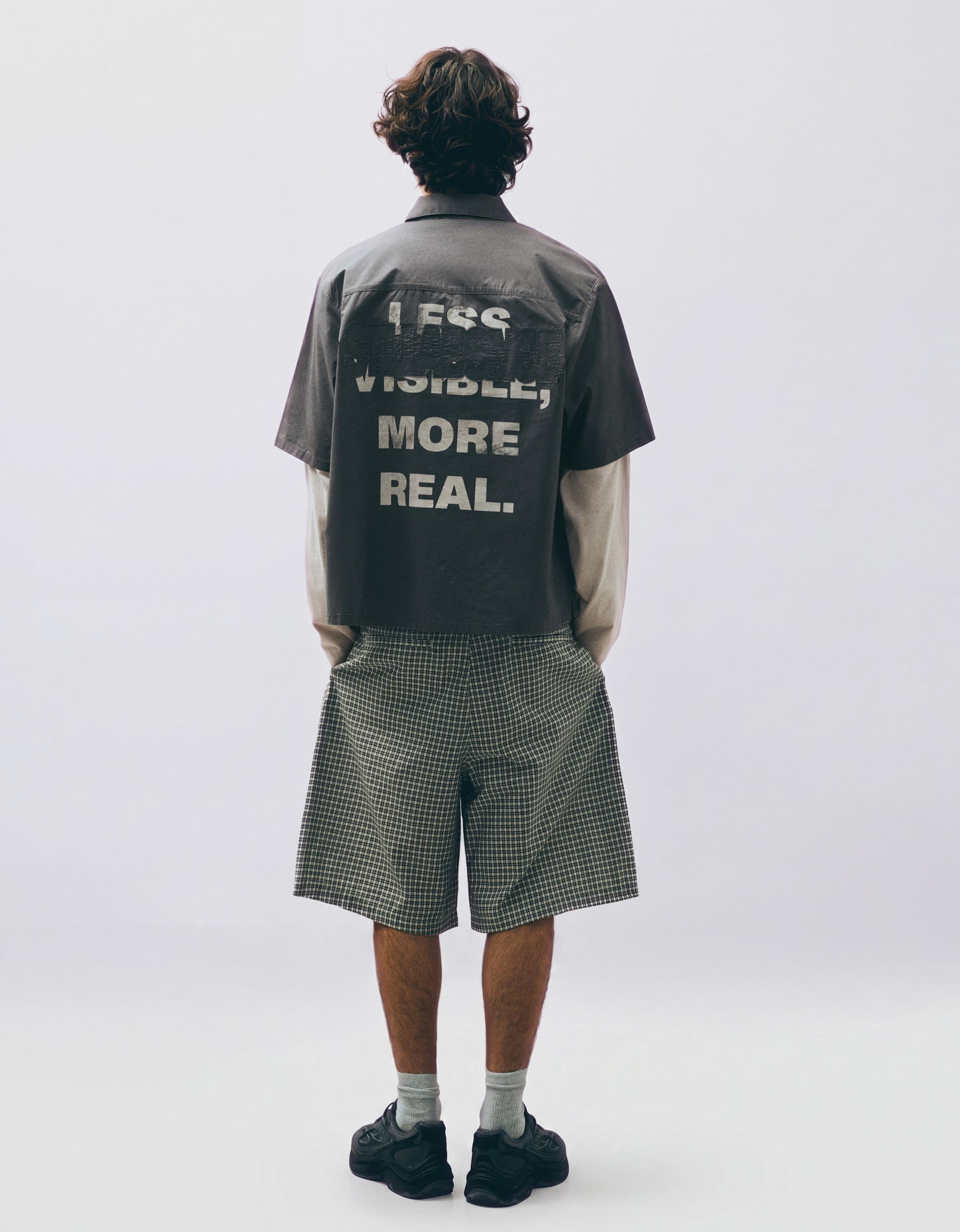 Double sleeve shirt with back print — Grey