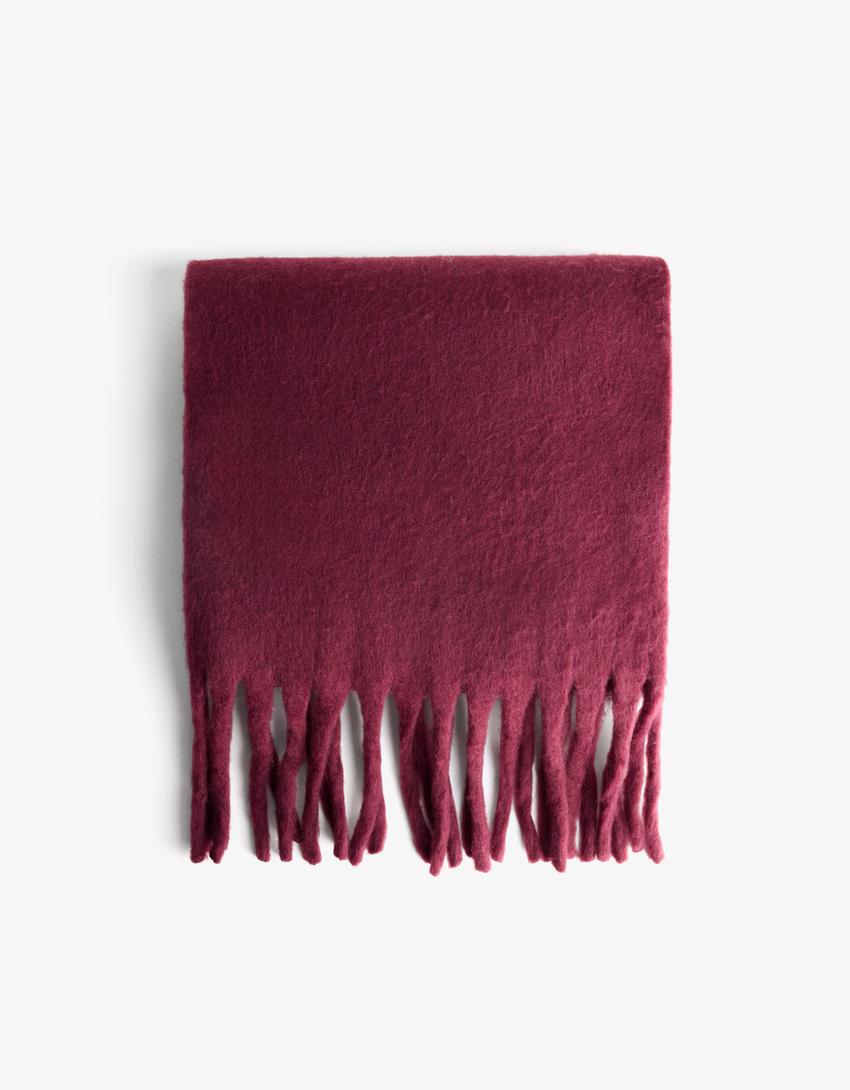 Solid-coloured scarf-Maroon