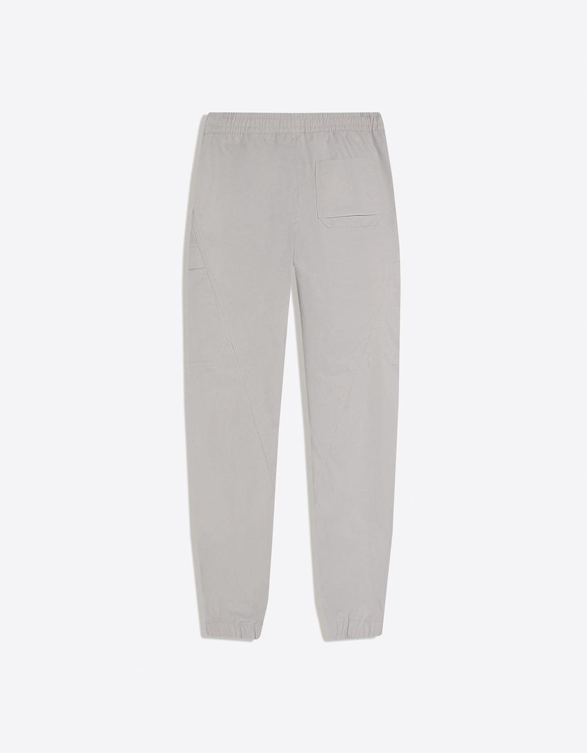 Slim fit teknik kargo pantolon-Gri