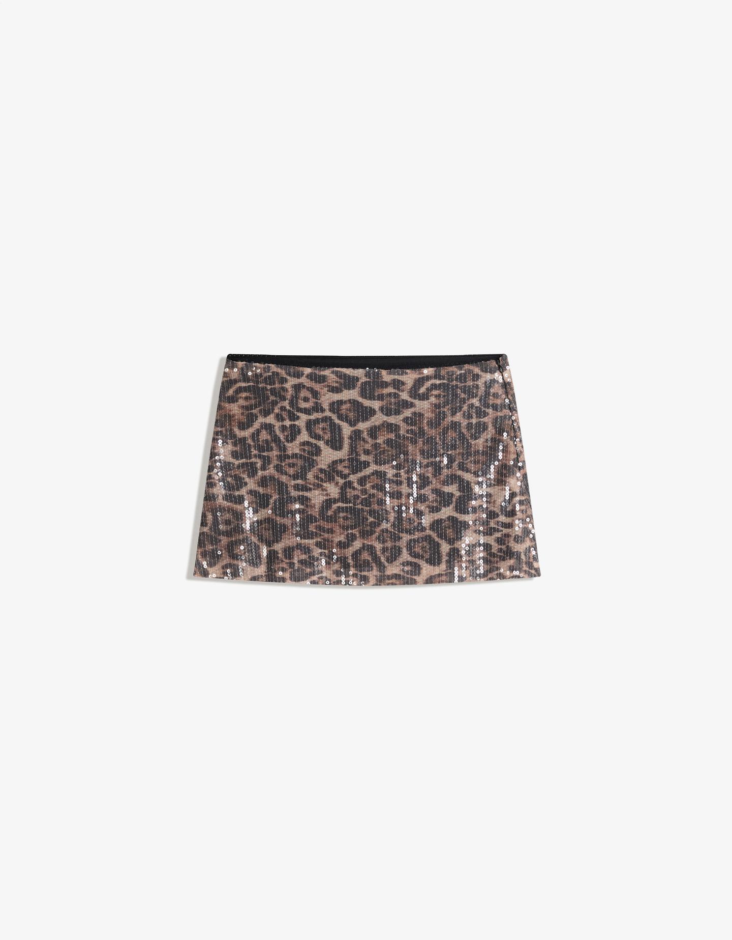 Bershka cekinowa spódnica mini wielokolorowy