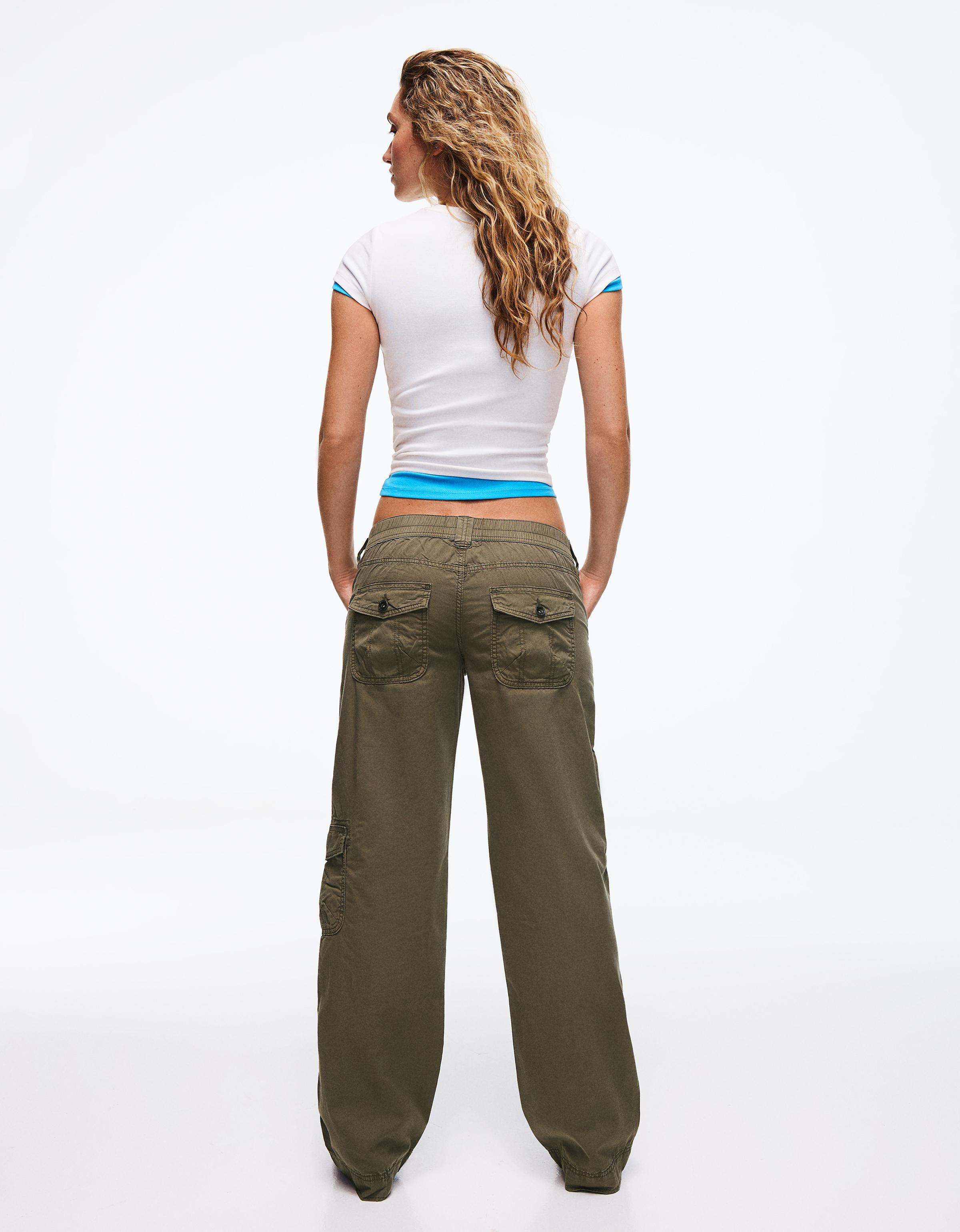 Straight cargo trousers — Khaki