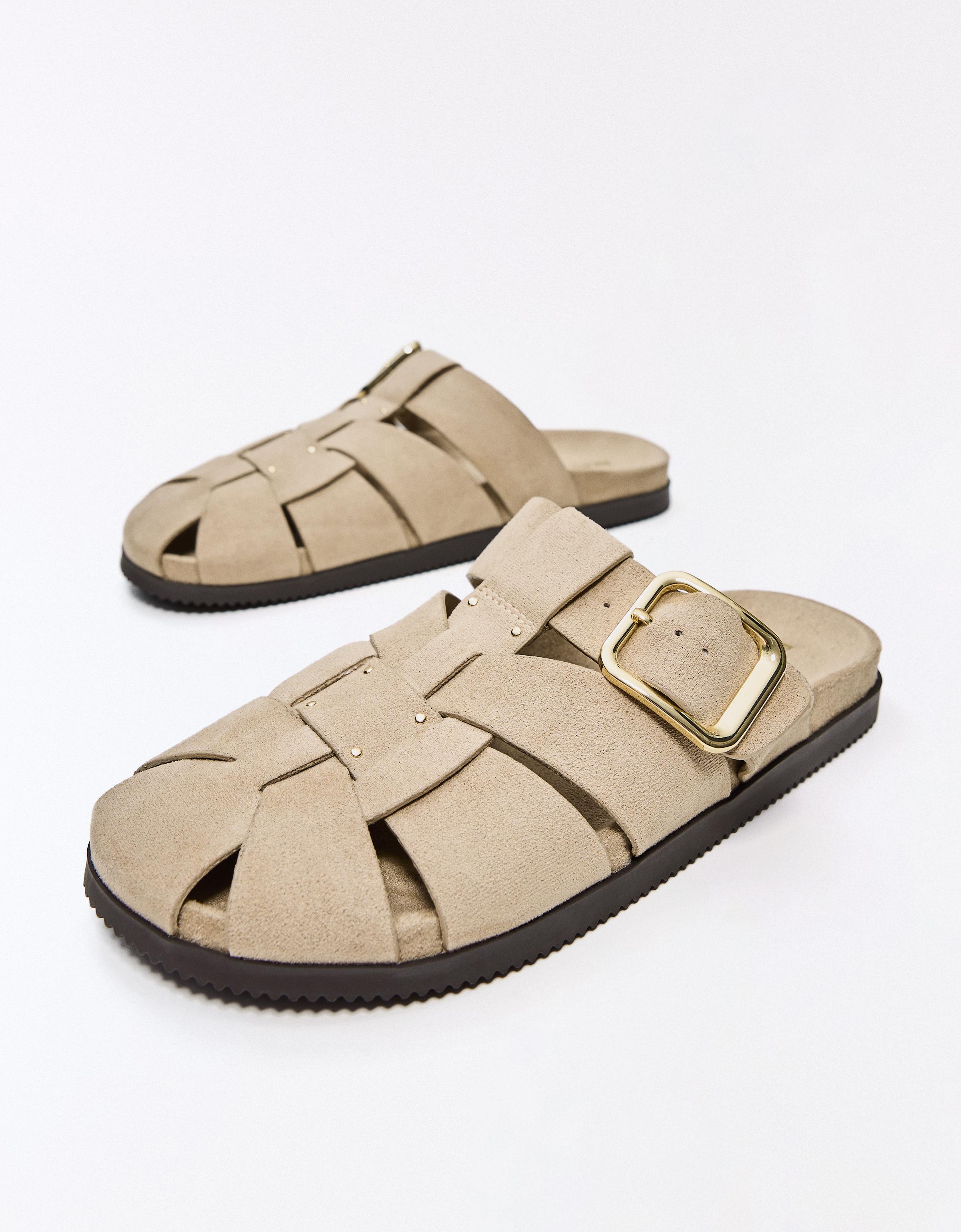 Clog cage sandals — TAUPE