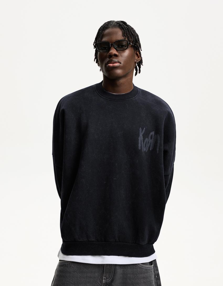 Pullover Bershka Crewneck Bershka Chunky Crew Neck Jumper In Navy ASOS