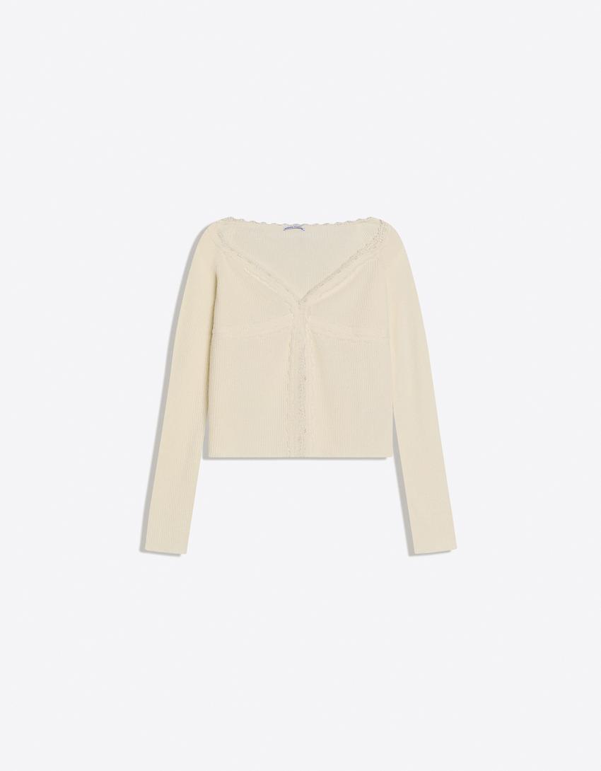 Set cardigan e pantaloni flare fit morbidi al tatto-Set cardigan e pantaloni flare fit morbidi al tatto